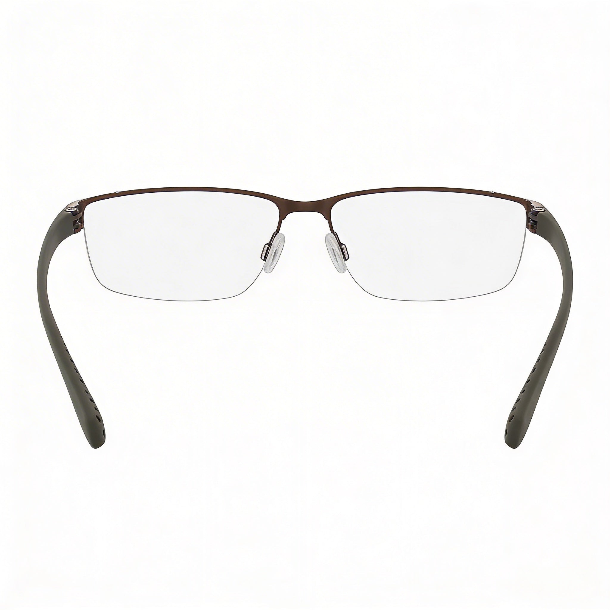Nike Casual Men's Prescription Eyeglasses with Transparent Plastic Lenses in Walnut Cargo Khaki, Size 56-16-140, Photo 3