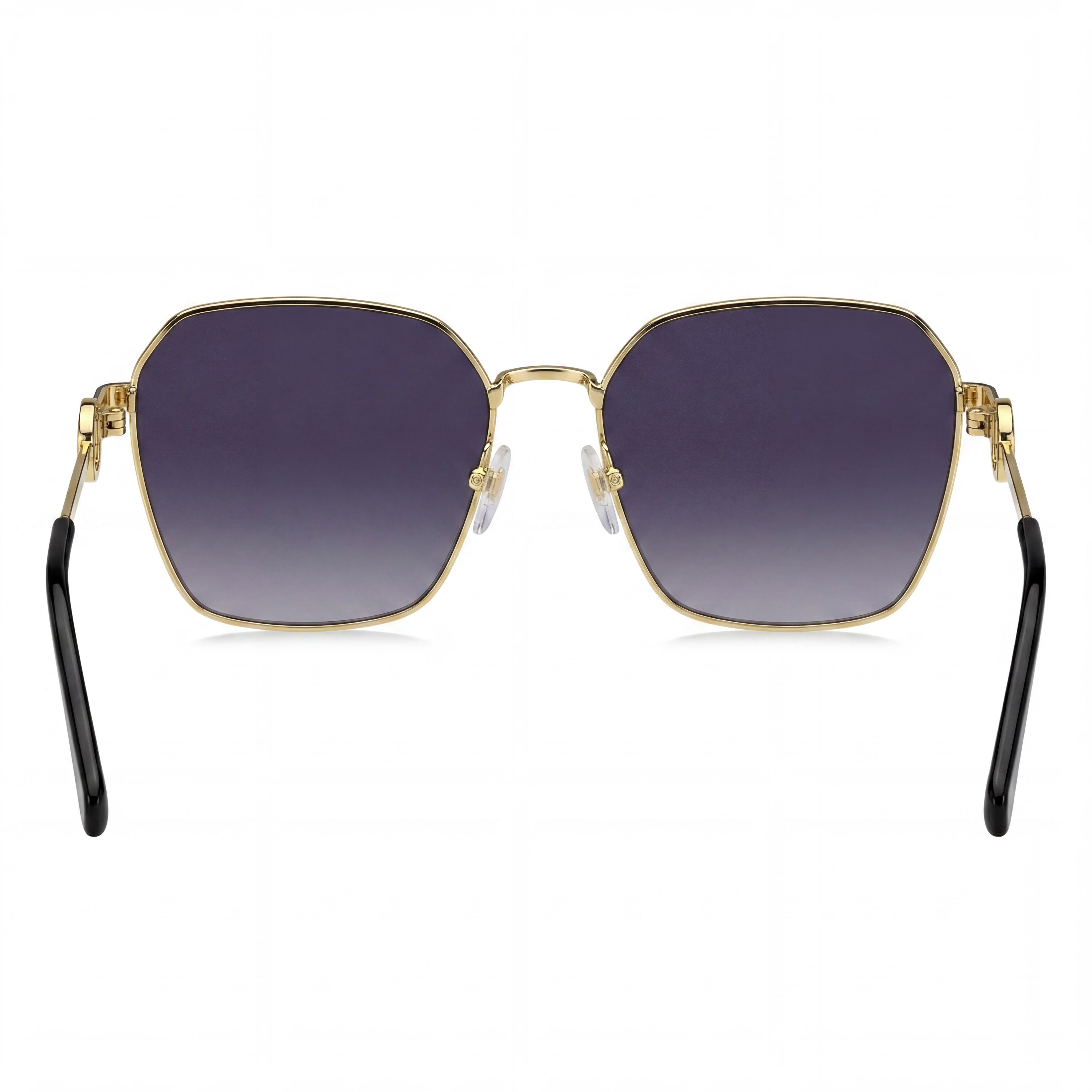 Marc Jacobs Square Women's Sunglasses, Gold Black Metal Frame, Dark Grey Shaded Lenses 58-17-140mm, Photo 3