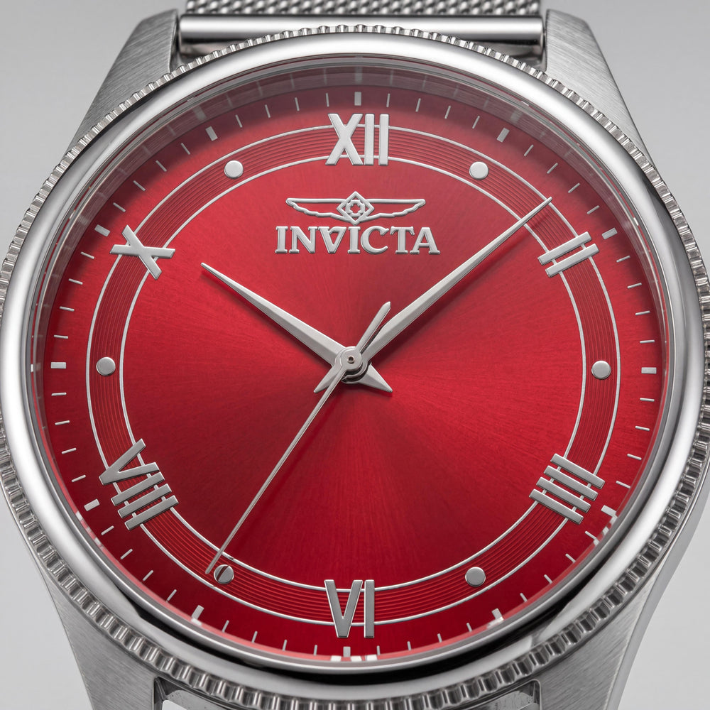 Invicta Celestial 48484 Unisex 43mm Caja de acero inoxidable Esfera roja Cuarzo 5 bar Resistente al agua Reloj de pulsera