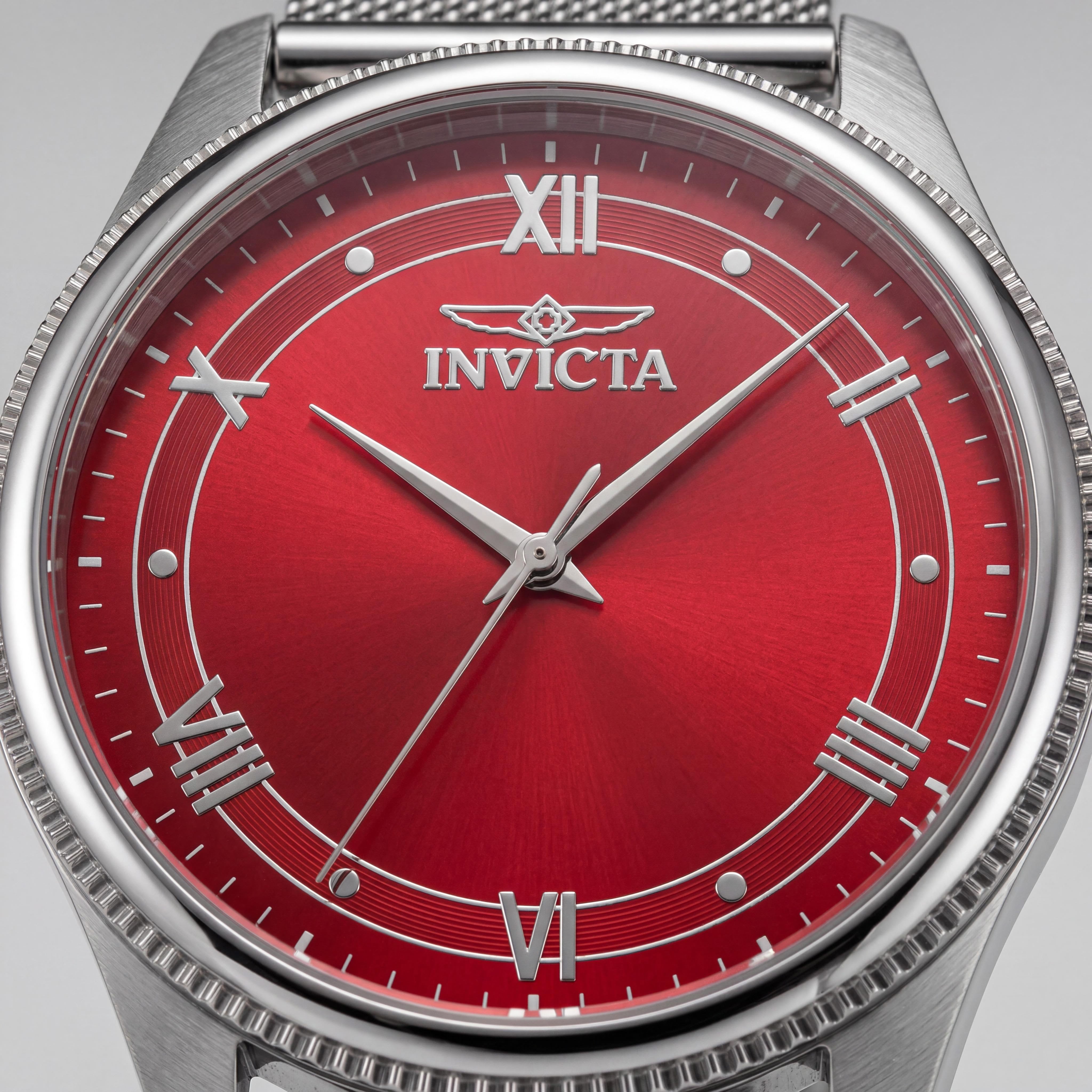 Invicta Celestial 48484 Unisex 43mm Stainless Steel Case Red Dial Quartz 5 Bar Water Resistant Bracelet Watch, Photo 2