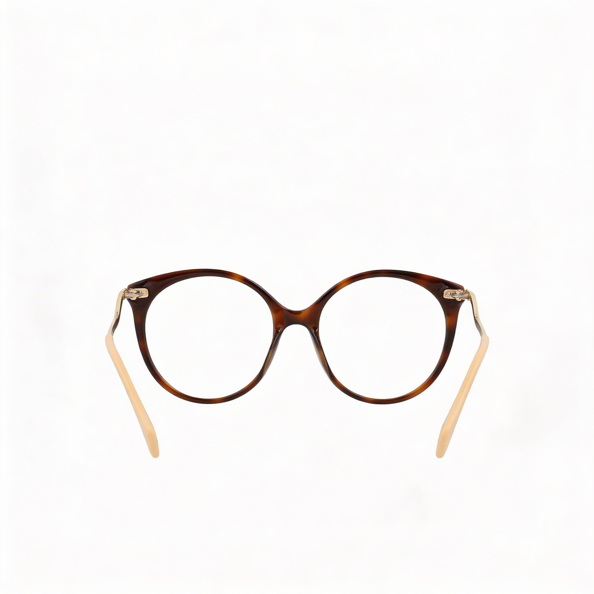Gucci Women's Round/Oval Havana Gold Transparent Acetate Optical Eyeglasses with Transparent Lenses 52mm, Photo 2