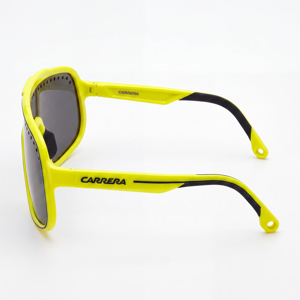 Gafas de sol Carrera C Sport 02/S Mask unisex plegables ligeras con montura de plástico amarilla y negra de 99 mm