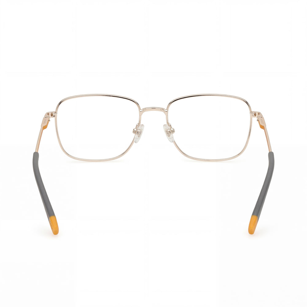Timberland TB1844 Rectangular Men's Full-Rim Demo Lens Metal Eyeglasses Shiny Pale Gold 55-18-145