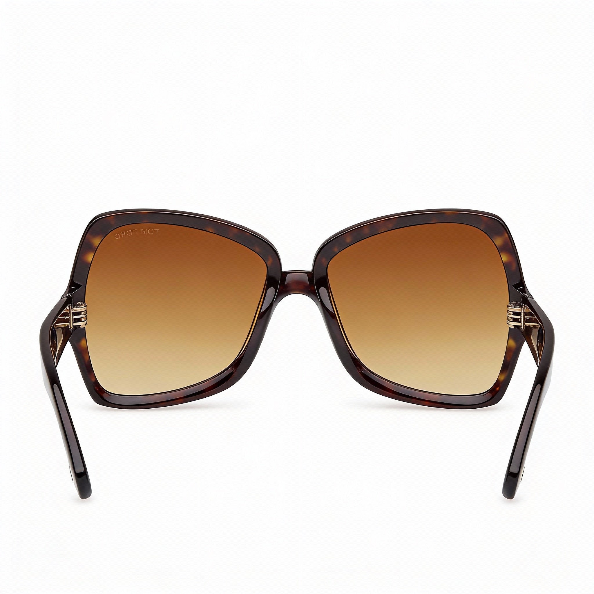 Tom Ford Clásico Women's Eyewear with Dark Havana Brown Gradient Plastic Frame and Black Polycarbonate Lenses 60mm, Photo 3