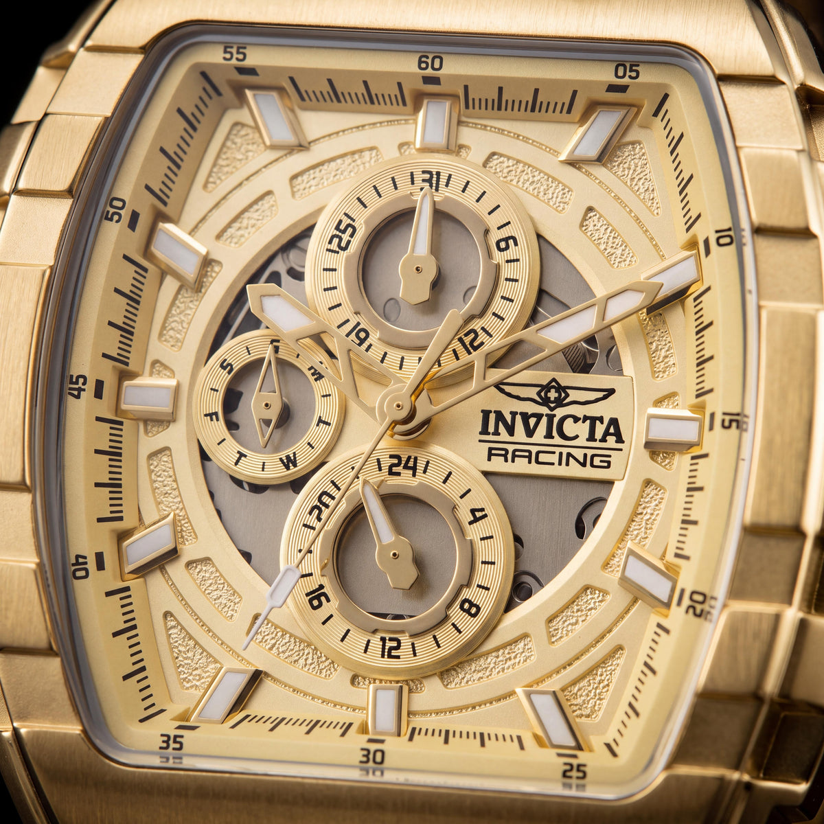 Invicta S1 Rally 50237 Reloj Unisex Cronógrafo de Cuarzo de Acero Inoxidable Dorado de 47 mm Resistente al Agua con Brazalete, Photo 2