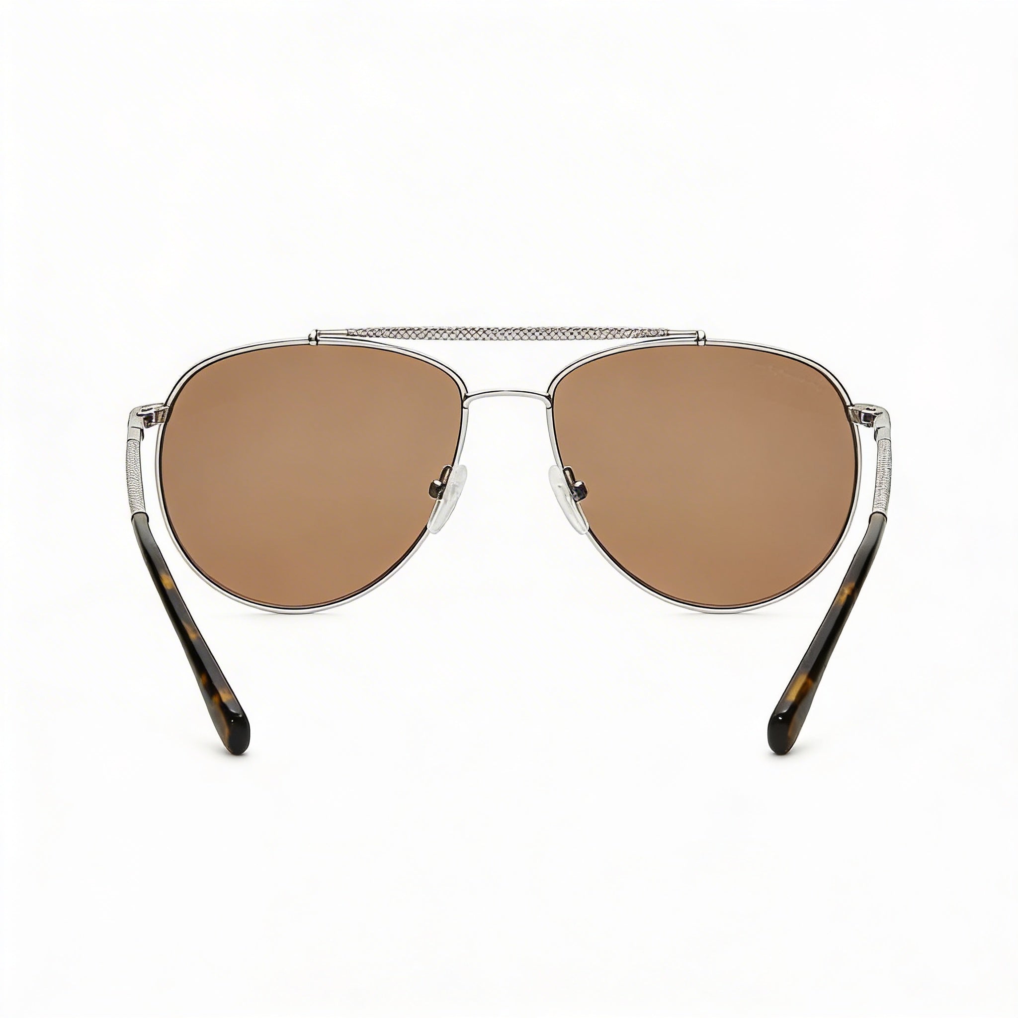 Gafas de sol clásicas unisex Lacoste con montura metálica color bronce y lentes marrones con protección UV de 57 mm, Photo 4