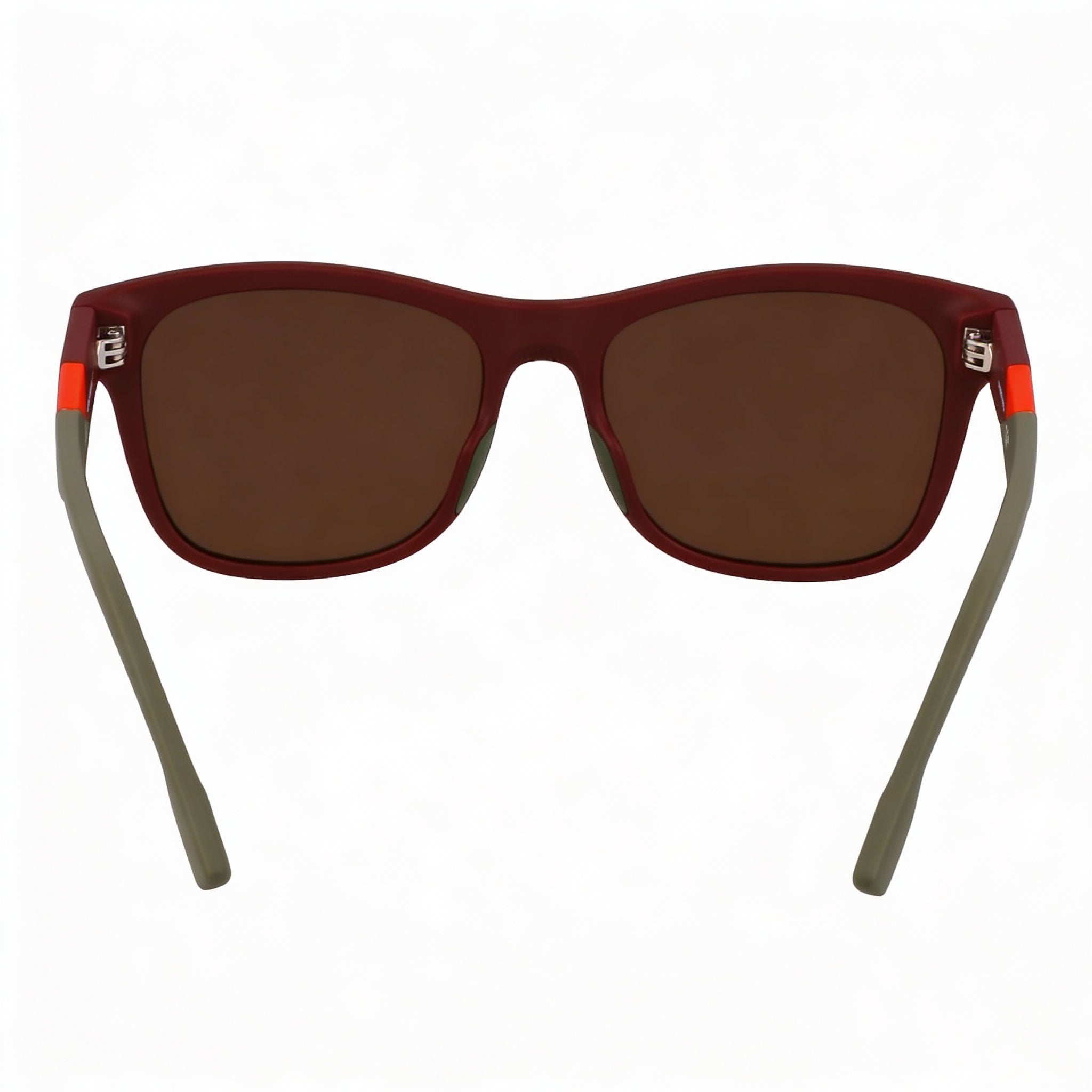 Lacoste Men's L6043s Matte Burgundy Plastic Sunglasses, Orange Mirror UV Protection 56mm, Photo 3