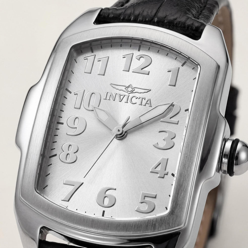 Reloj Invicta Lupah 48949 para mujer, caja de acero inoxidable plateada, correa de piel y movimiento de cuarzo, 29 mm