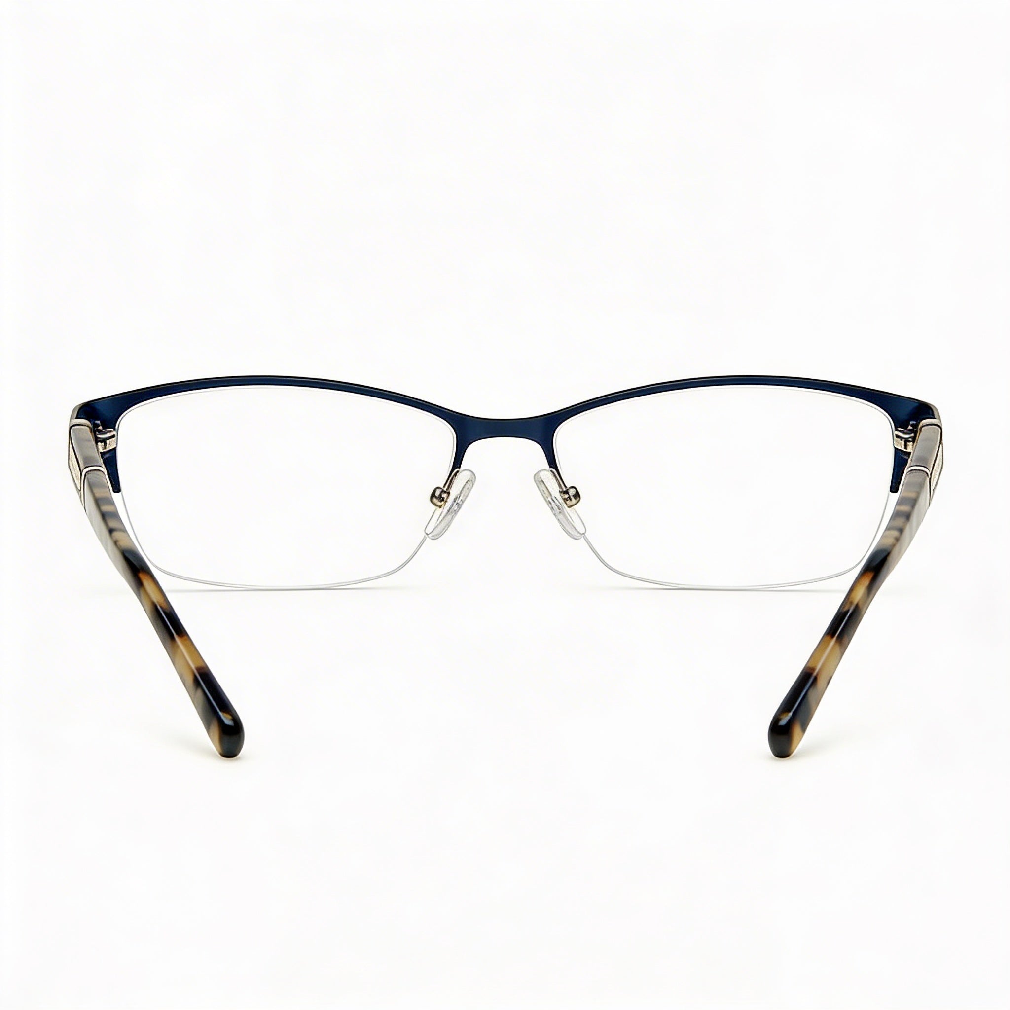 BANANA REPUBLIC Gafas Jordyn unisex de metal rectangulares semial aire azul claro marino con lentes de demostración 52-16-130, Photo 4