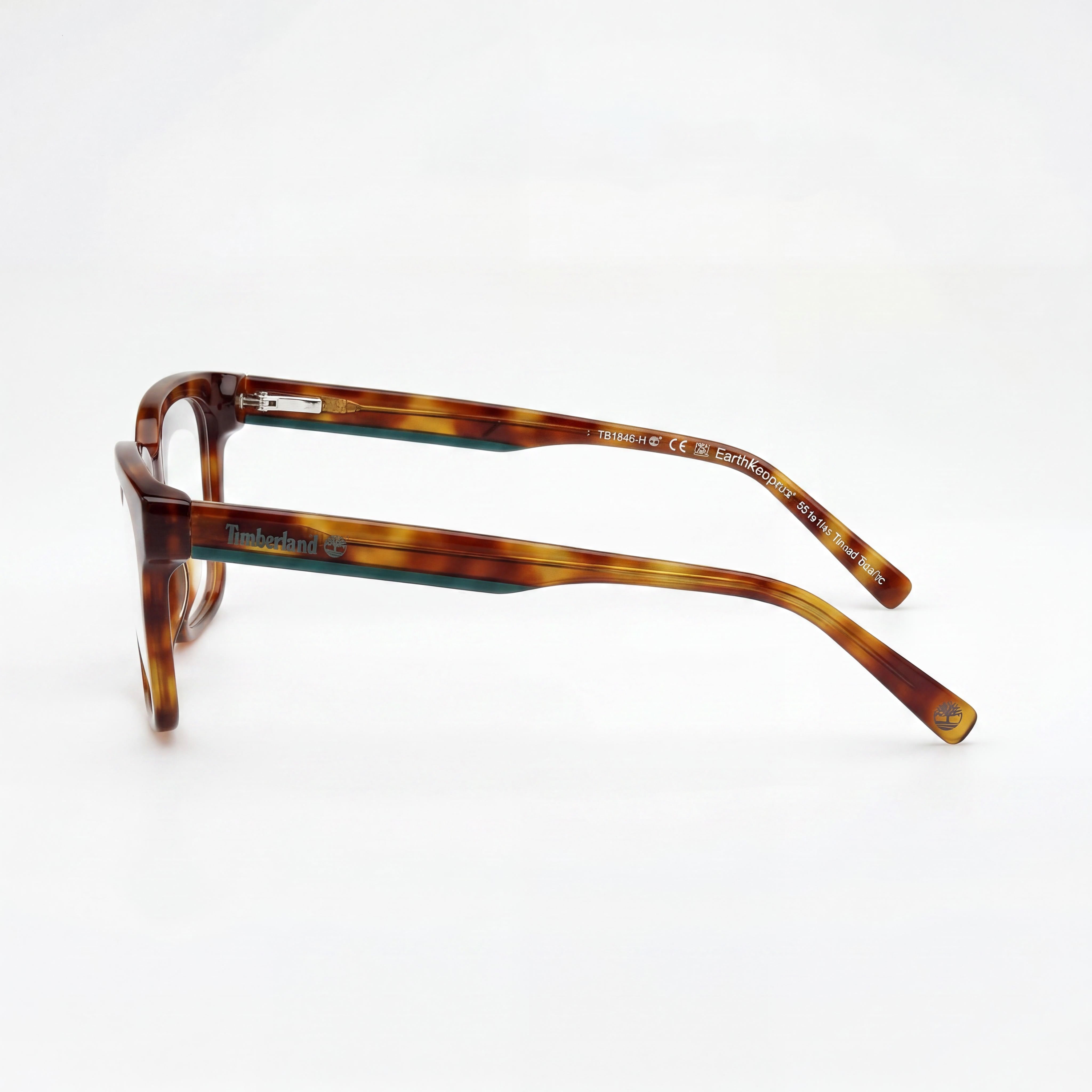 Timberland Tb1846-h Men's Dark Havana Plastic Eyeglasses with Clear Polycarbonate Lenses, 54mm Lens Width, Photo 2