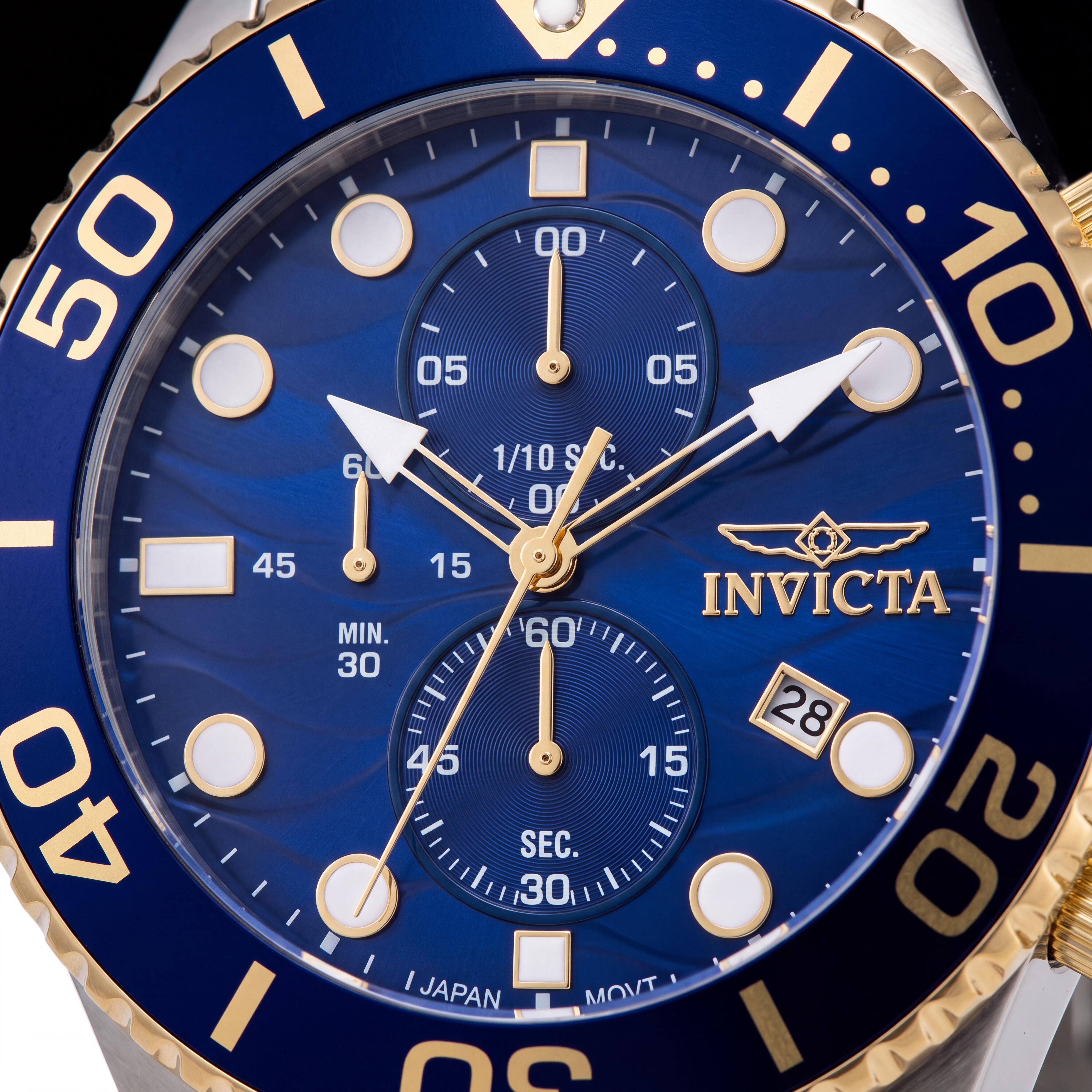 Invicta Pro Diver 50224 Men's Chronograph Quartz Watch with Blue Dial, Silver Stainless Steel Case, 53mm, Photo 2