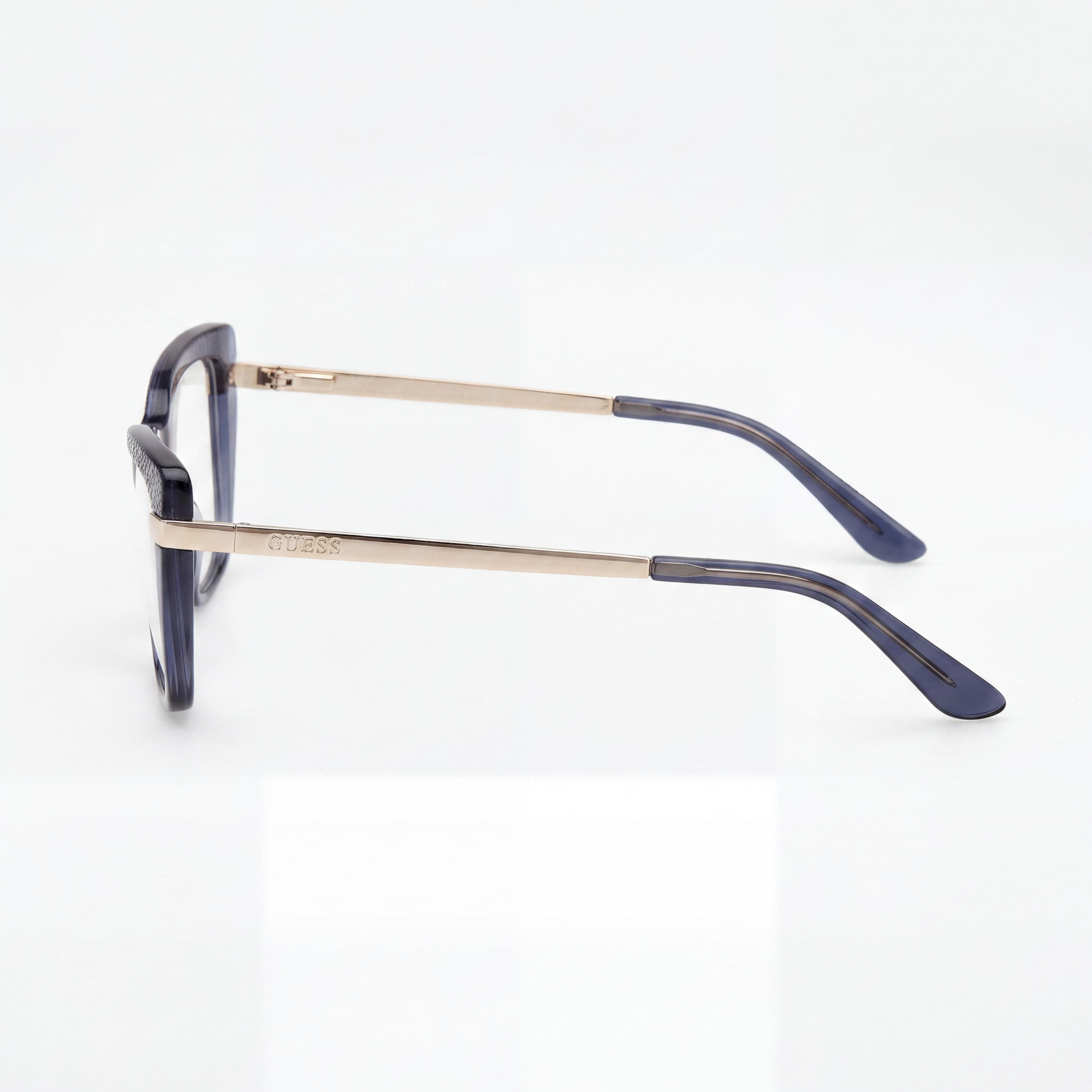 Gafas Guess Gu50246 para mujer con montura de plástico azul brillante, sin cristales, ancho de lente 50 mm, puente 16 mm, patilla 140 mm, Photo 2