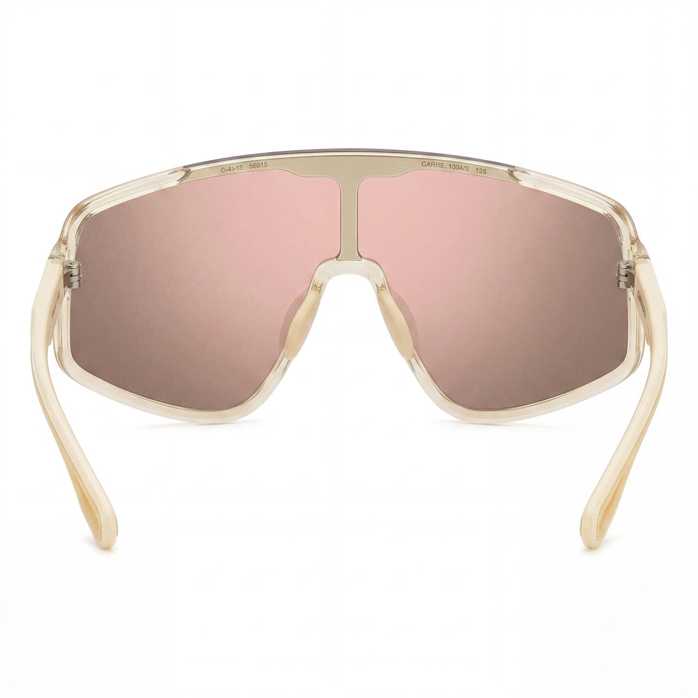 Gafas de sol Carrera Casual para hombre, armazón de poliamida ecológica beige cristal, lentes multicapa oro rosa, protección UV 99-01-135