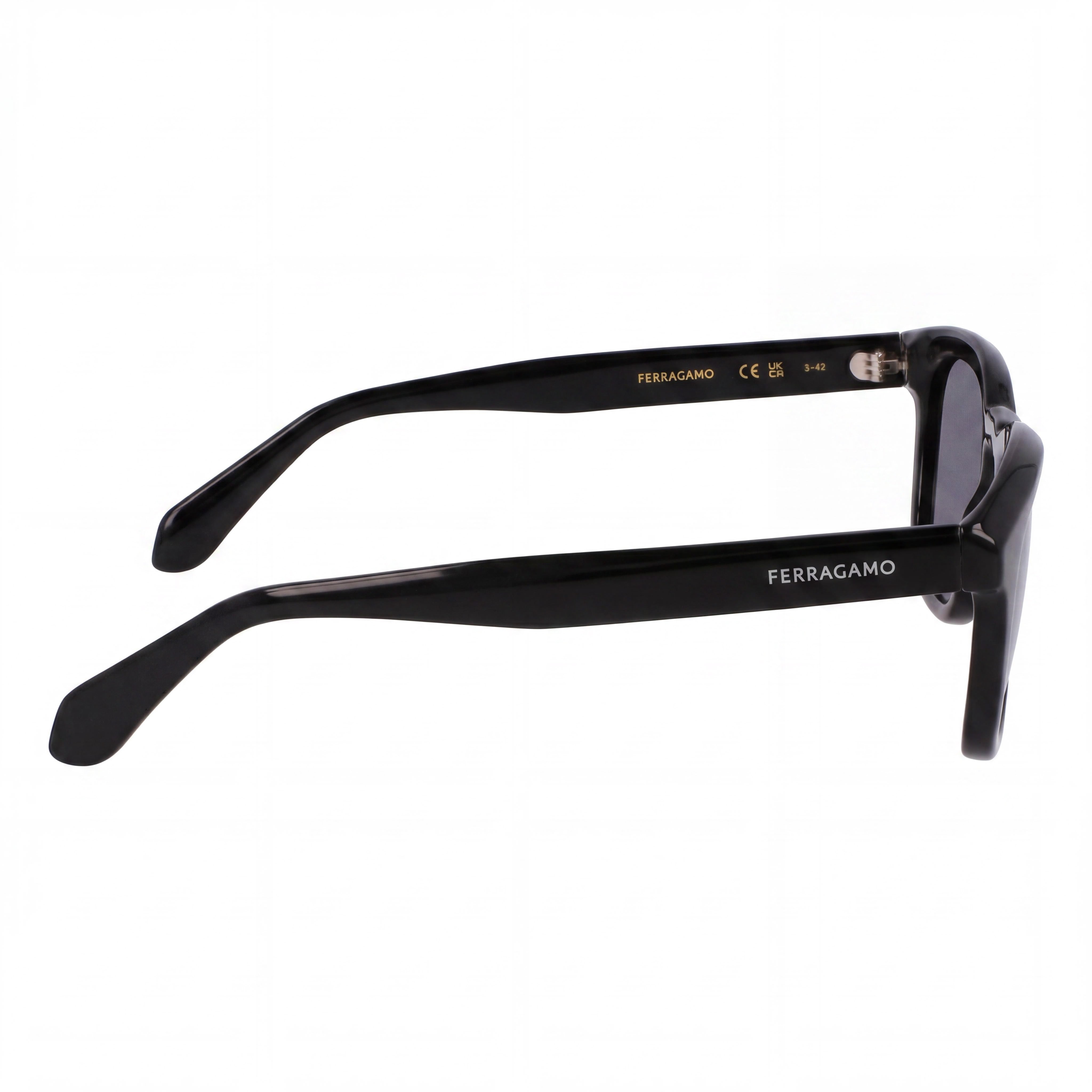 Ferragamo Sf2040se Unisex Eyewear with Black Titanium Frame, featuring Black UV 400 Lenses. Size 50-21-145, Photo 3