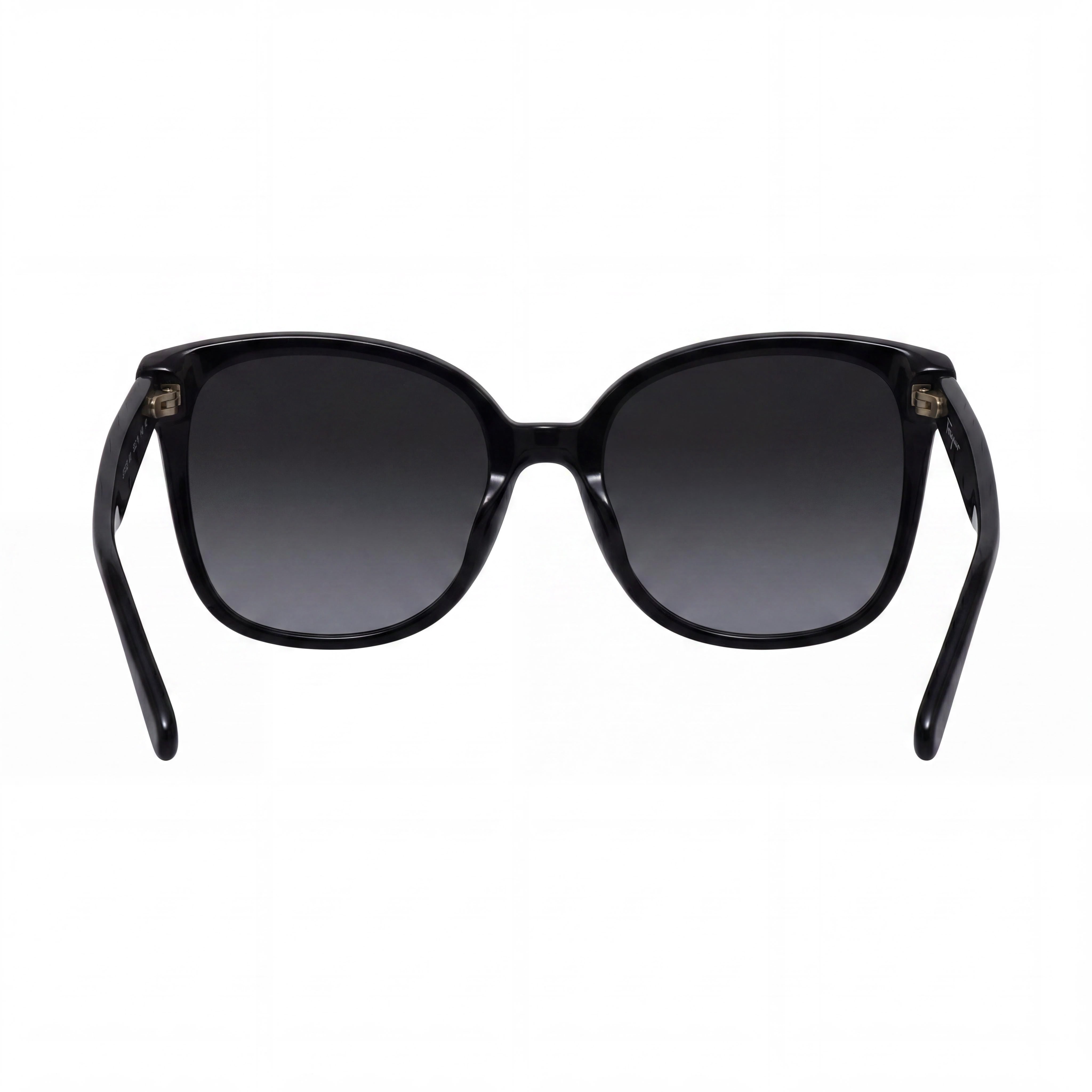 Salvatore Ferragamo Classic Women's Black Plastic Square Sunglasses 56mm Grey Gradient Non-Polarized 100% UV Protection, Photo 4