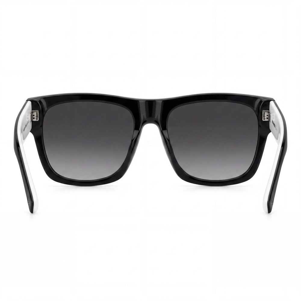DSQUARED2 Icon 0004/s Gafas de Sol Unisex de Estilo Clásico con Montura de Acetato en Negro y Blanco, Protección UV, 55mm