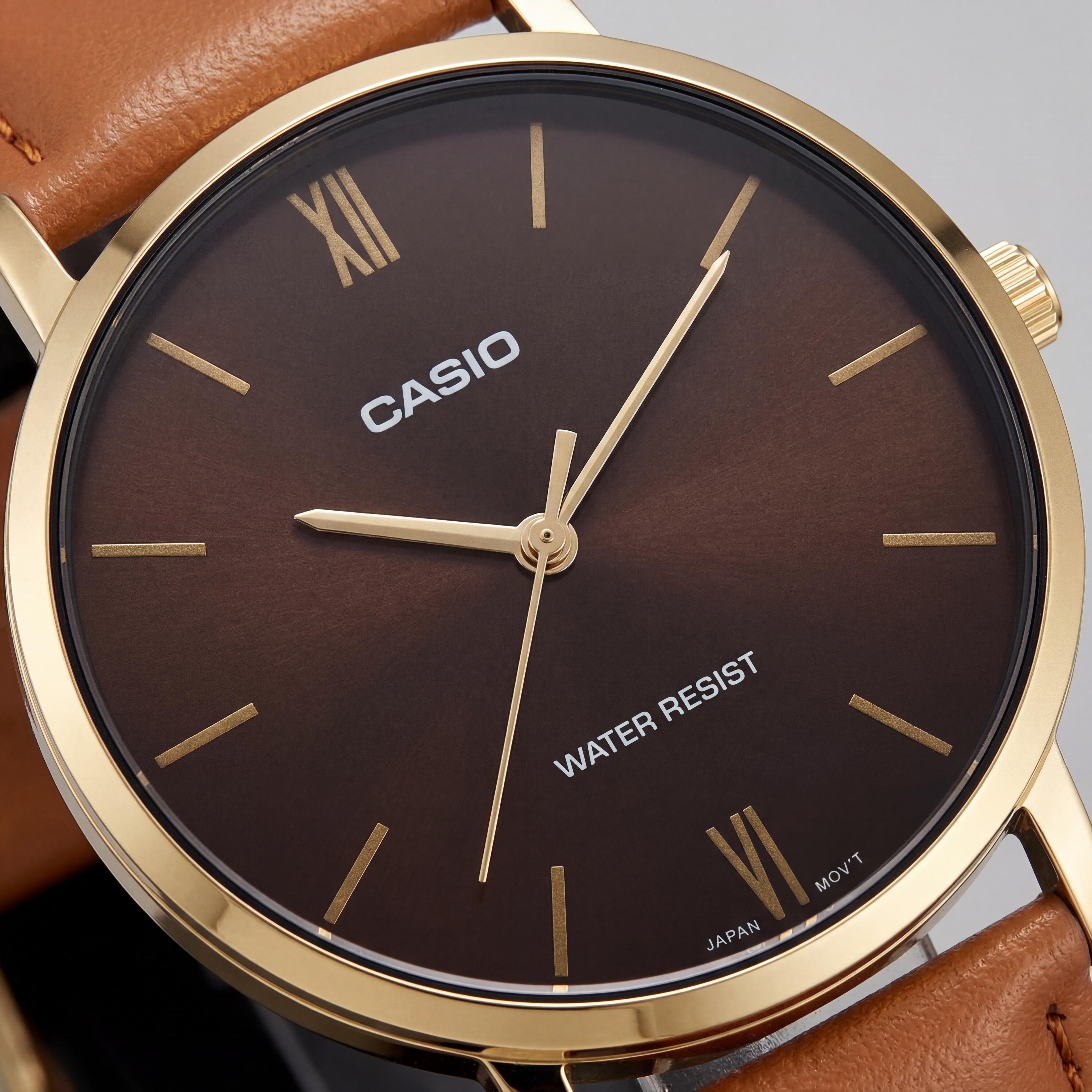 Casio MTP-VT01GL-5BUDF Men's Brown/Gold Watch, 46mm, Photo 2