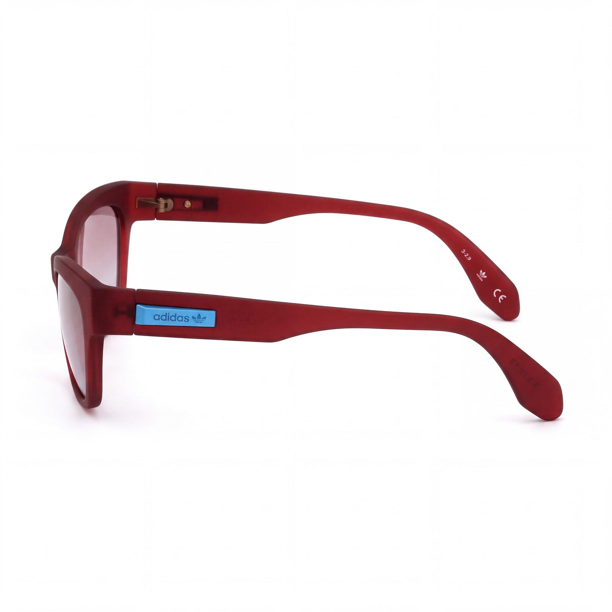 adidas Gafas de sol casuales unisex de plástico rojo mate con montura completa ojo de gato y lentes espejadas marrones, tamaño de lente 54mm, Photo 3