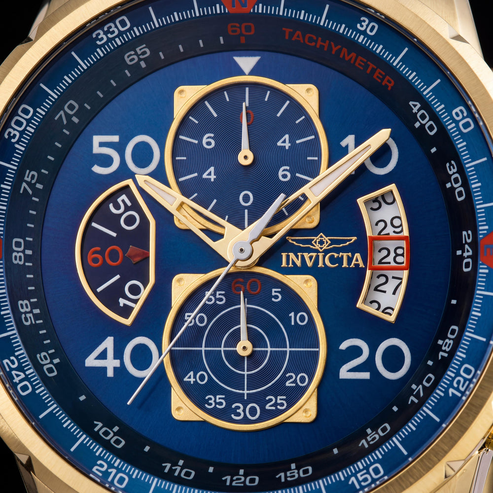 Reloj Invicta Aviator 36602 Unisex Cuarzo Acero Inoxidable Esfera Azul 48mm Resistente al Agua
