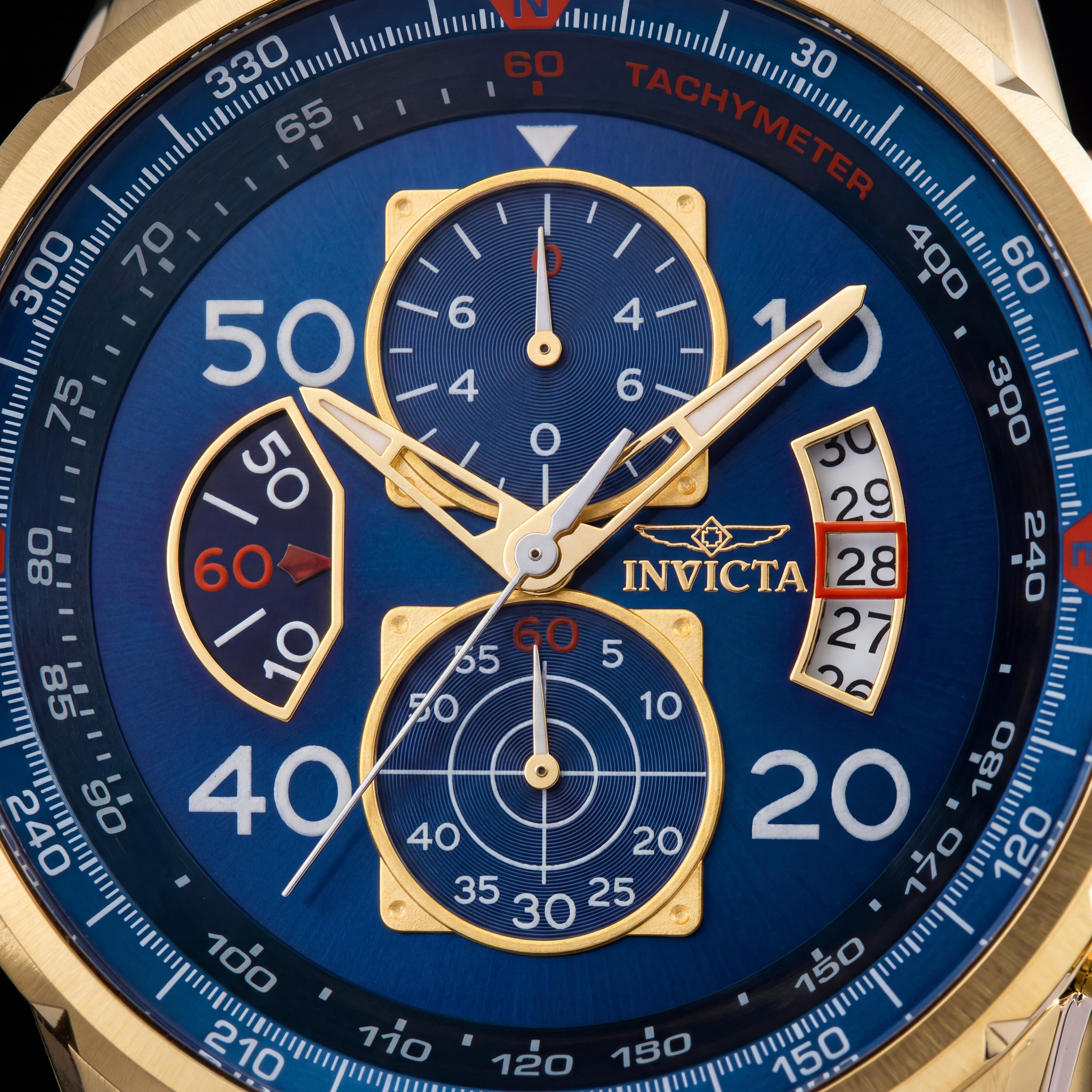 Reloj Invicta Aviator 36602 Unisex Cuarzo Acero Inoxidable Esfera Azul 48mm Resistente al Agua, Photo 2