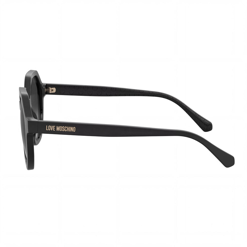 Gafas de Sol Love Moschino Casual para Mujer, Armazón Negro, Lente Oscura Degradada, Protección UV, No Polarizadas, 52mm