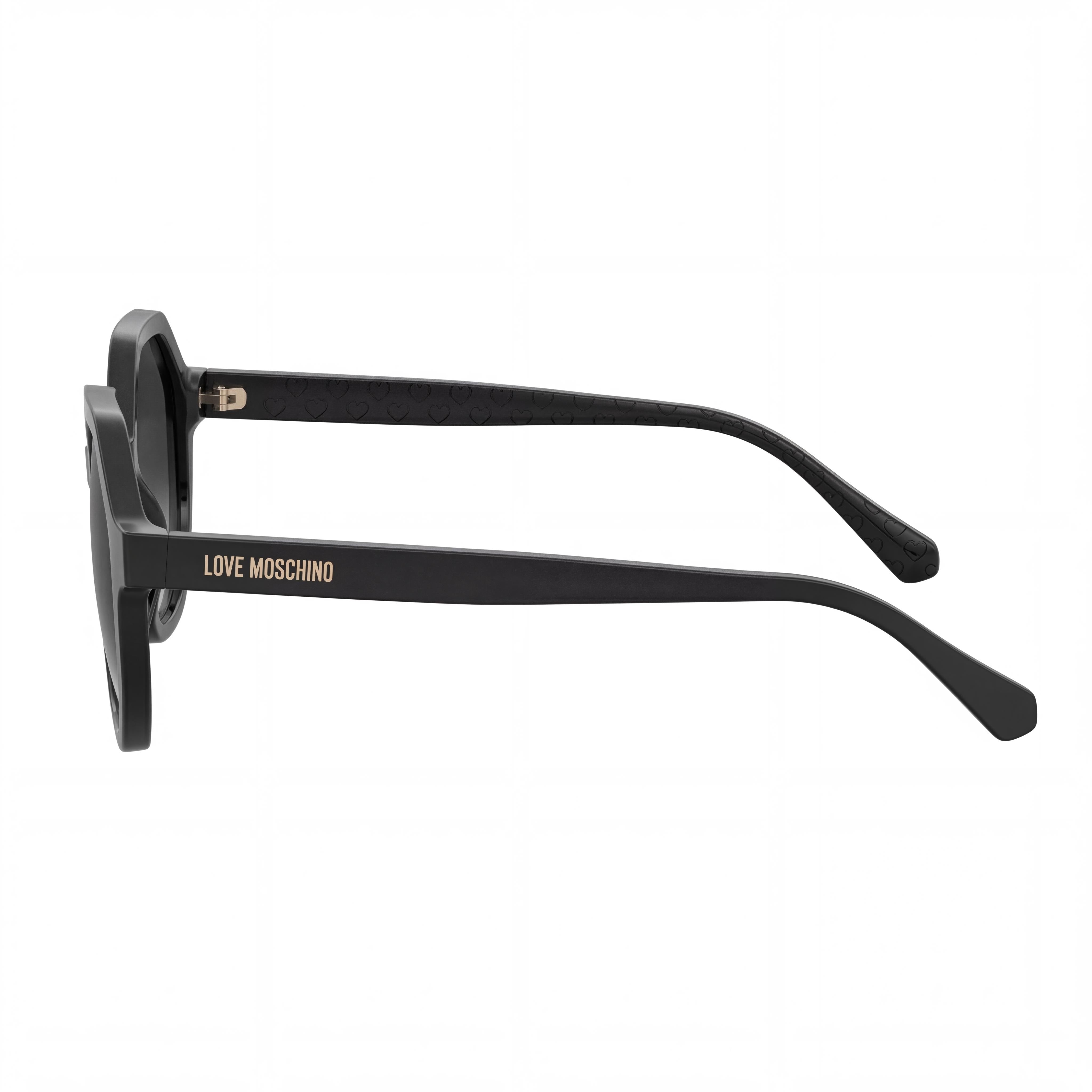 Gafas de Sol Love Moschino Casual para Mujer, Armazón Negro, Lente Oscura Degradada, Protección UV, No Polarizadas, 52mm, Photo 3