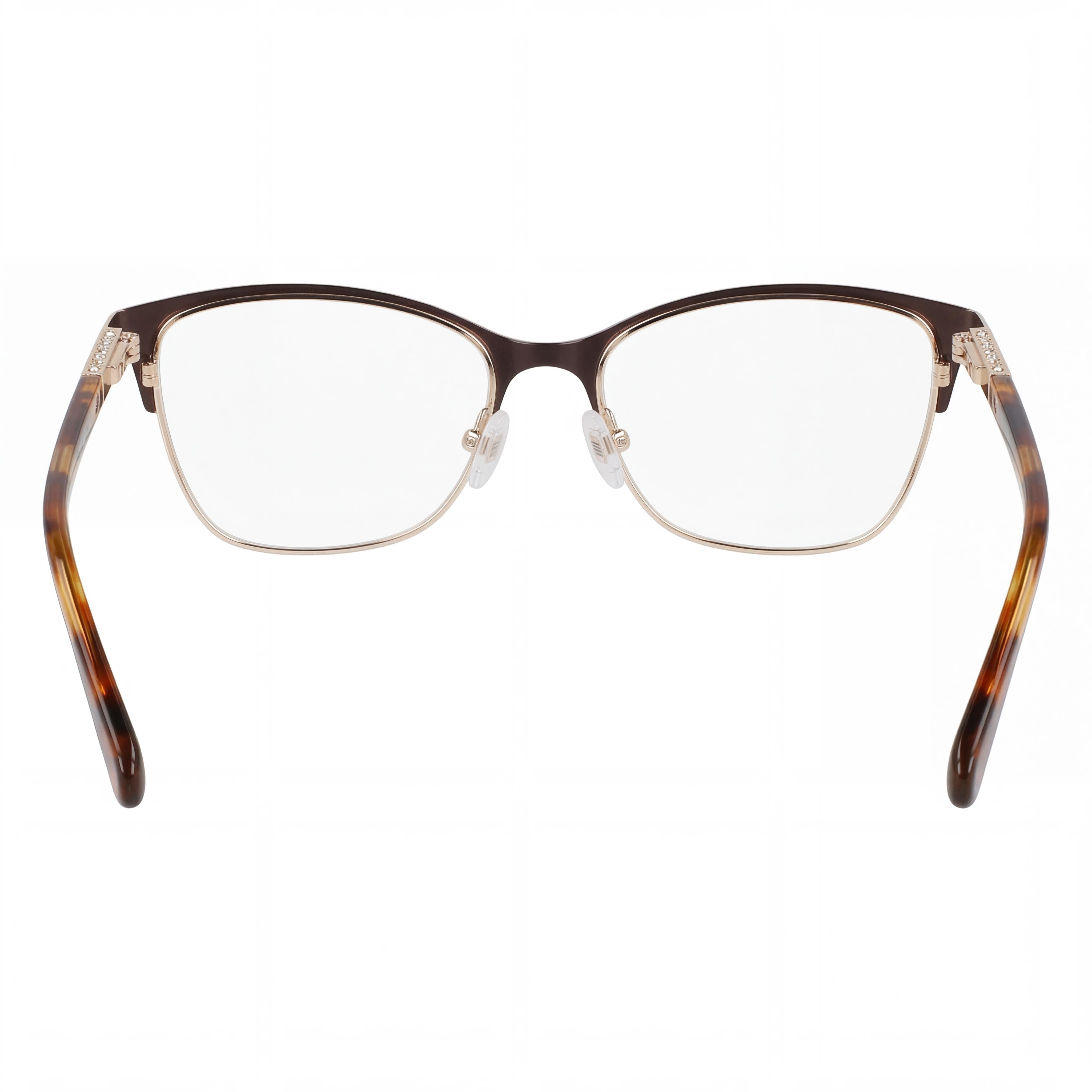 Nine West Women's Brown Gold Eyeglasses Frames with Transparent Demo Lenses - Ready for Custom Prescription Lenses, Photo 3