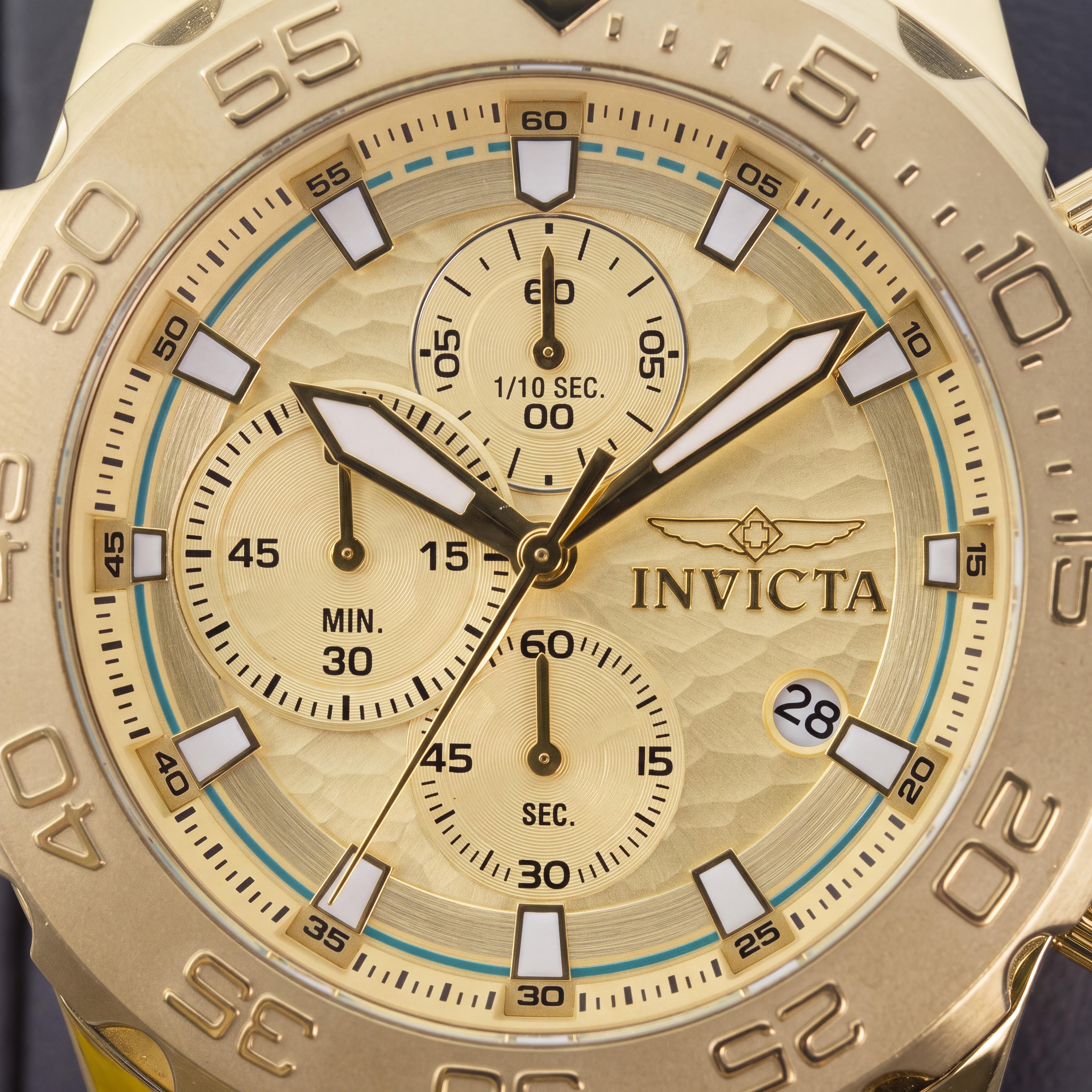 Invicta Pro Diver 50248 Men's Gold-Tone Stainless Steel Chronograph Quartz Watch 54mm Water Resistant, Photo 2