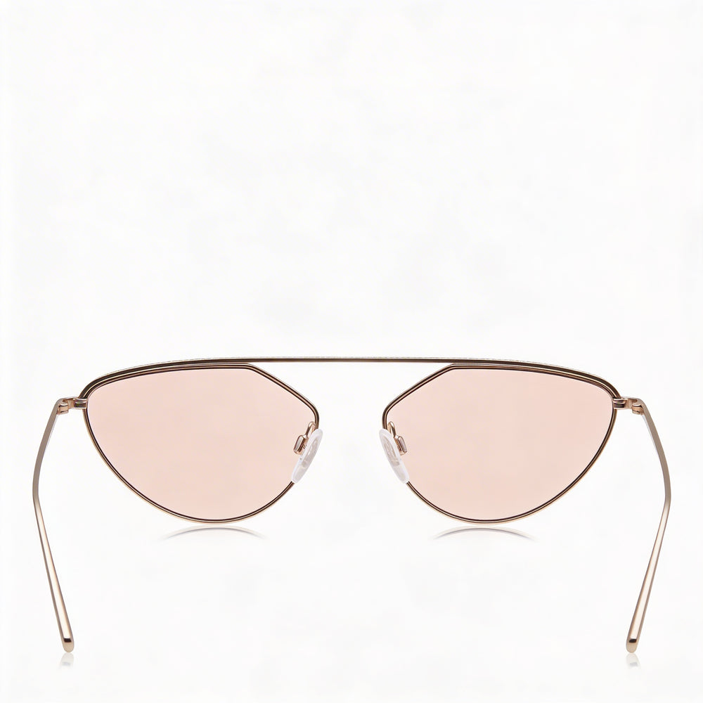 Gafas de sol DKNY Classic para mujer, montura de metal en oro rosa, lentes ruborizadas, 100 % protección UV, 55 mm