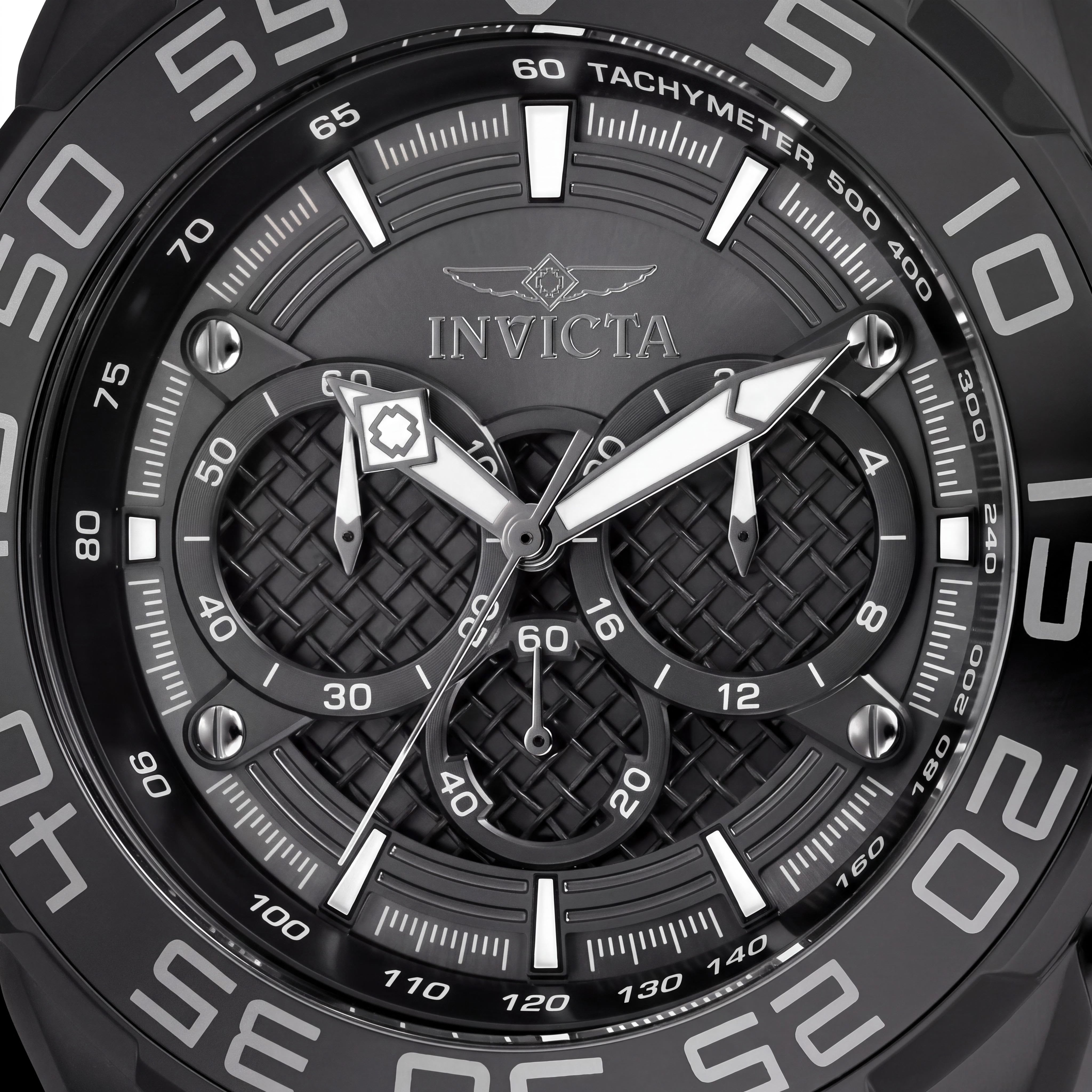 Invicta Reloj de cuarzo cronógrafo Speedway para hombre con caja de acero inoxidable en tono plomizo y correa de silicona negra de 50 mm, Photo 2