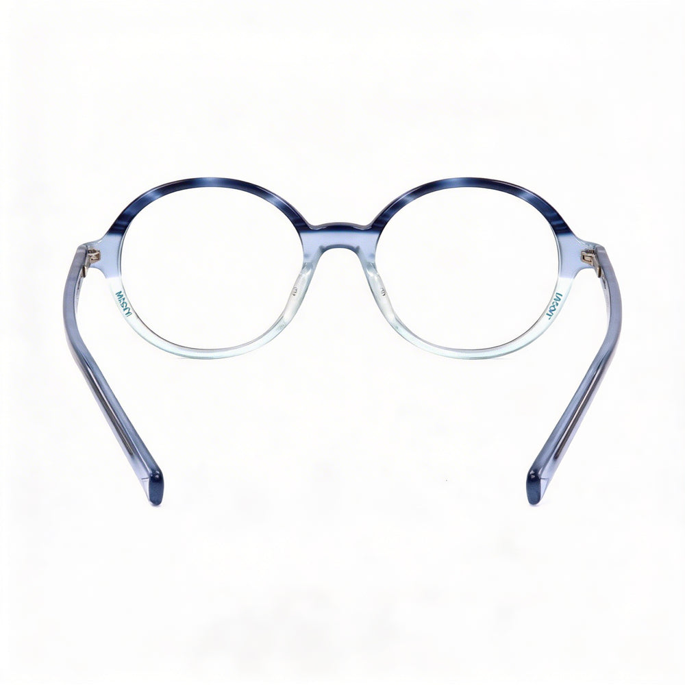 M Missoni MMI 0012 Women's Tri-Tone Blue Horn Acetate Full-Rim Round Optical Glasses 48-18-140mm