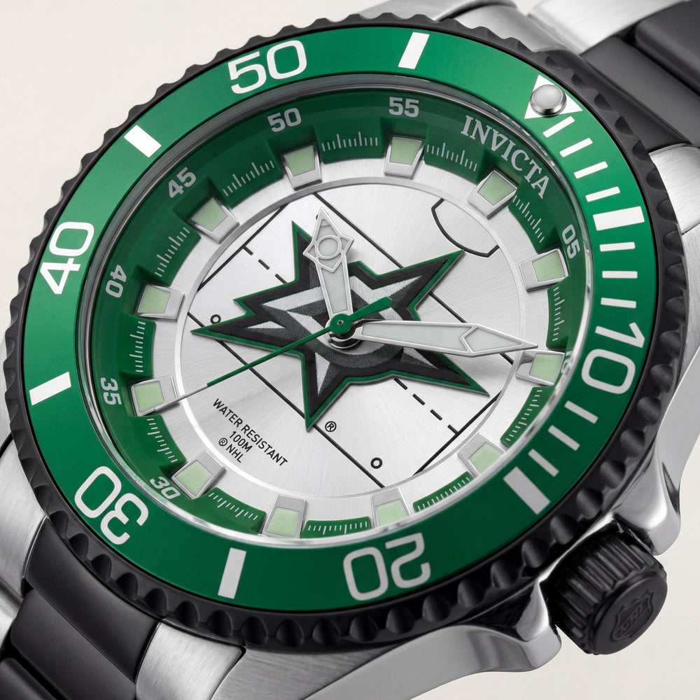 Reloj Invicta NHL para mujer IN-42213-AMZUK, negro y plateado, resistente al agua, cristal Flame Fusion