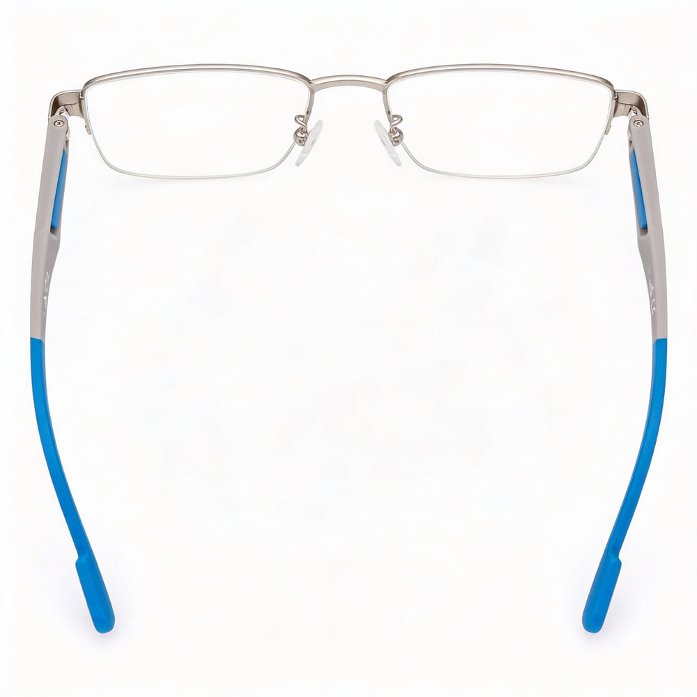 Gafas adidas Casual para hombre, rectangulares de metal, semi-sin montura, montura plateada paladio, lentes transparentes, ancho de lente de 53 mm