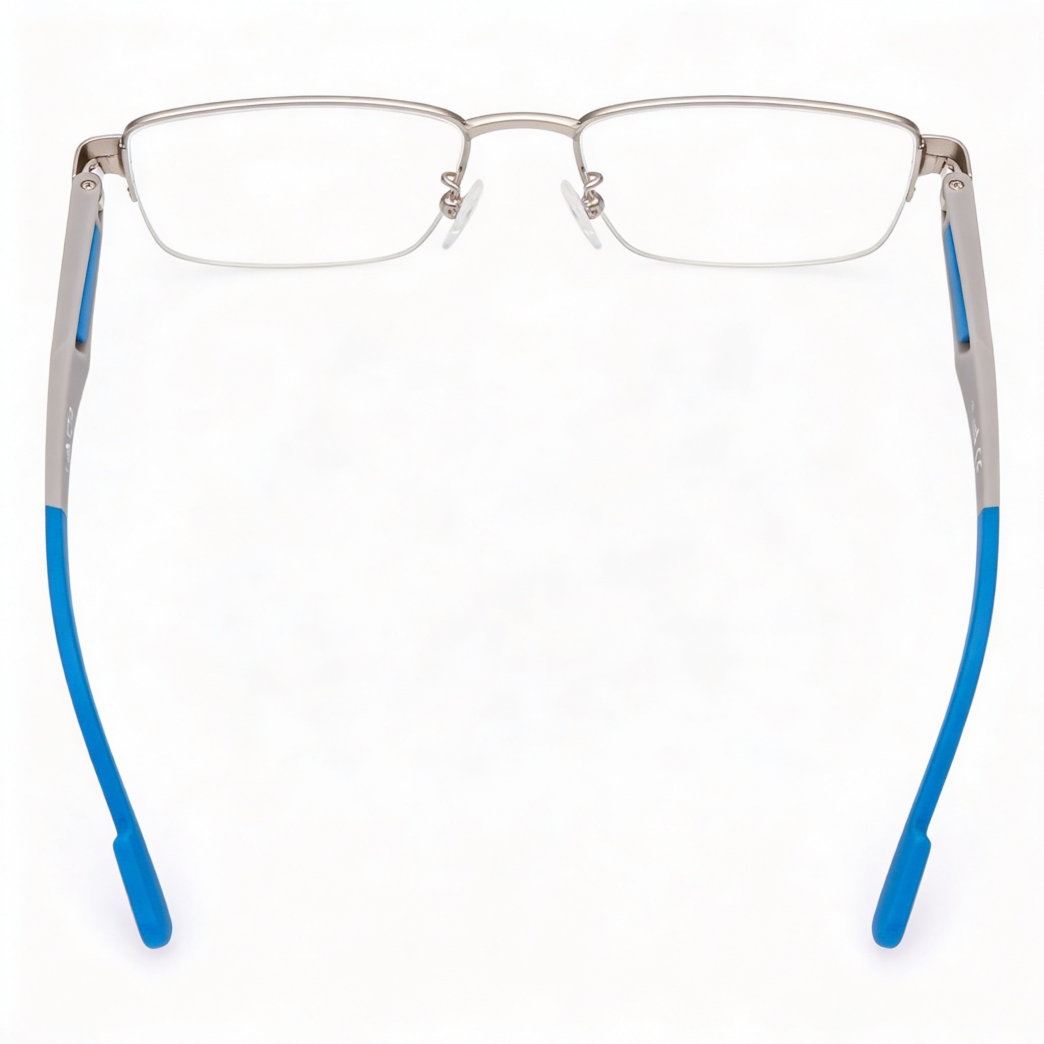 adidas Casual Men's Metal Rectangle Semi-Rimless Eyeglasses, Palladium Silver Frame, Clear Lenses, 53mm Lens Width, Photo 3