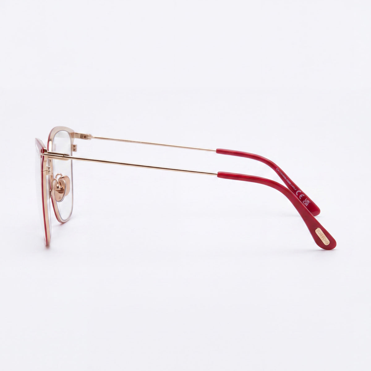 Tom Ford Modern Women's Shiny Fuchsia Metal Frame Eyeglasses with Blue-Light Block Lenses 56mm, Photo 2