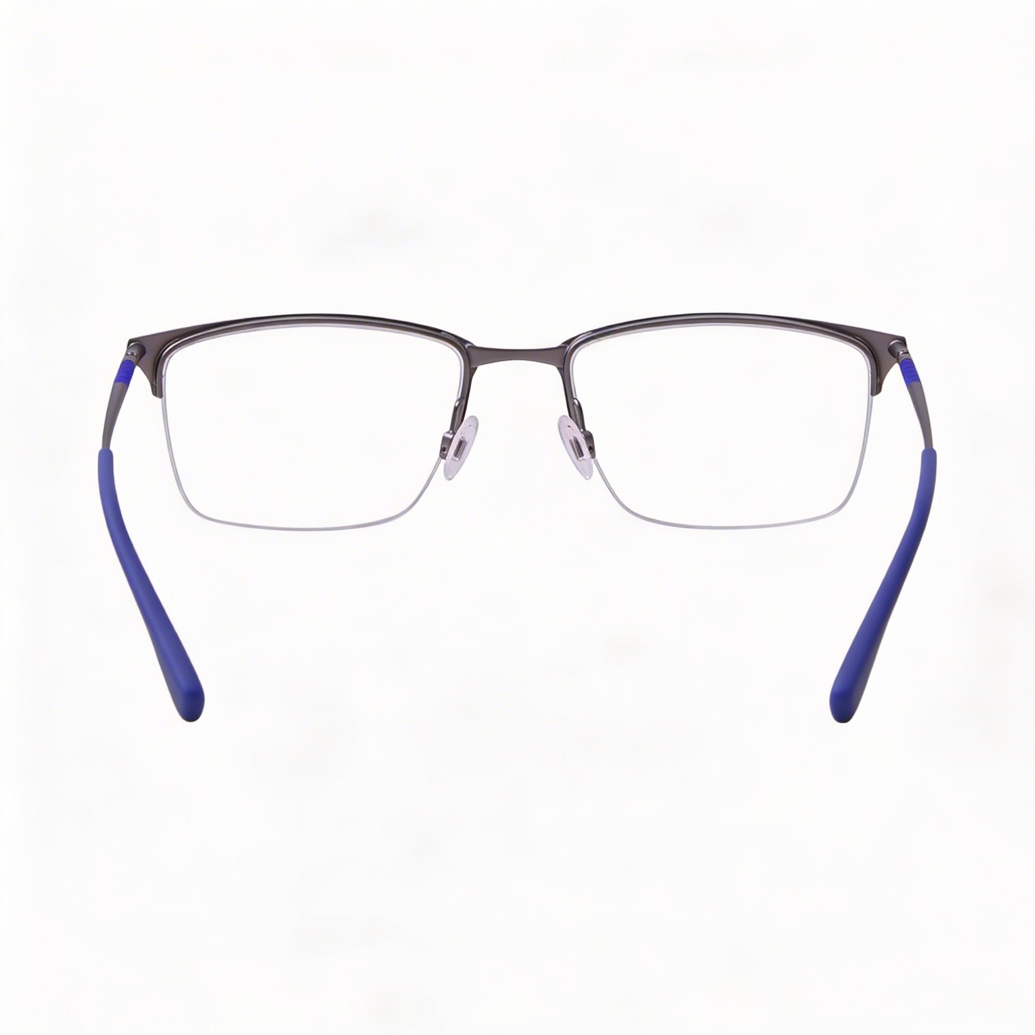 Flexon E1130 Men's Semi Rim Rectangle Metal Eyeglasses Matte Silver Lens 55mm Bridge 20mm Temple 145mm, Photo 2