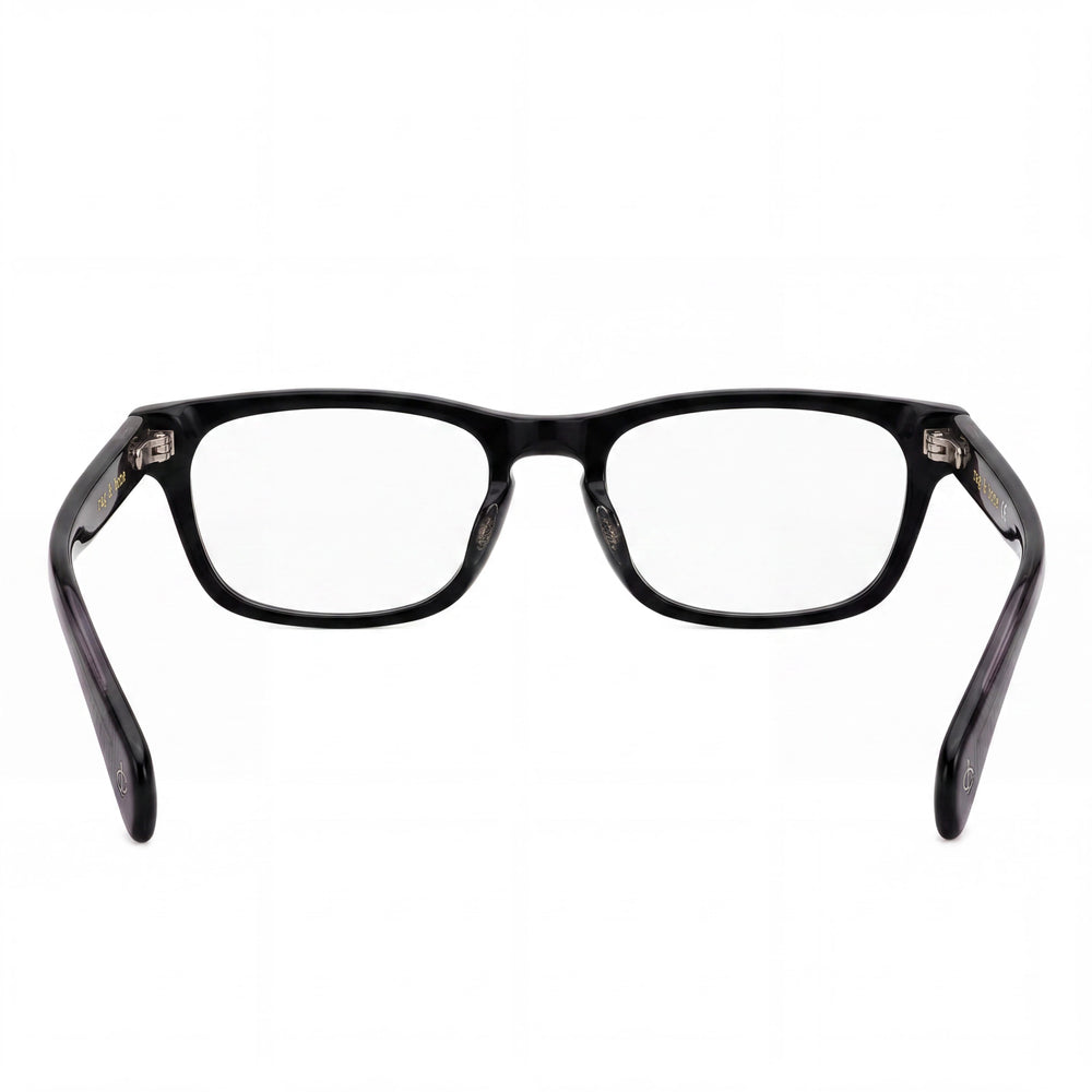 rag & bone Casual Men's Eyewear with Black Acetate Frame, Transparent Lenses, Size 54-18-145