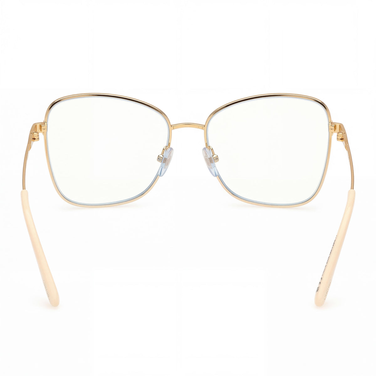 Tom Ford Women's FT5906-B BLUE BLOCK Eyeglasses with Polycarbonate Lenses, Ivory / Deep Gold Frame, 55mm, Photo 4