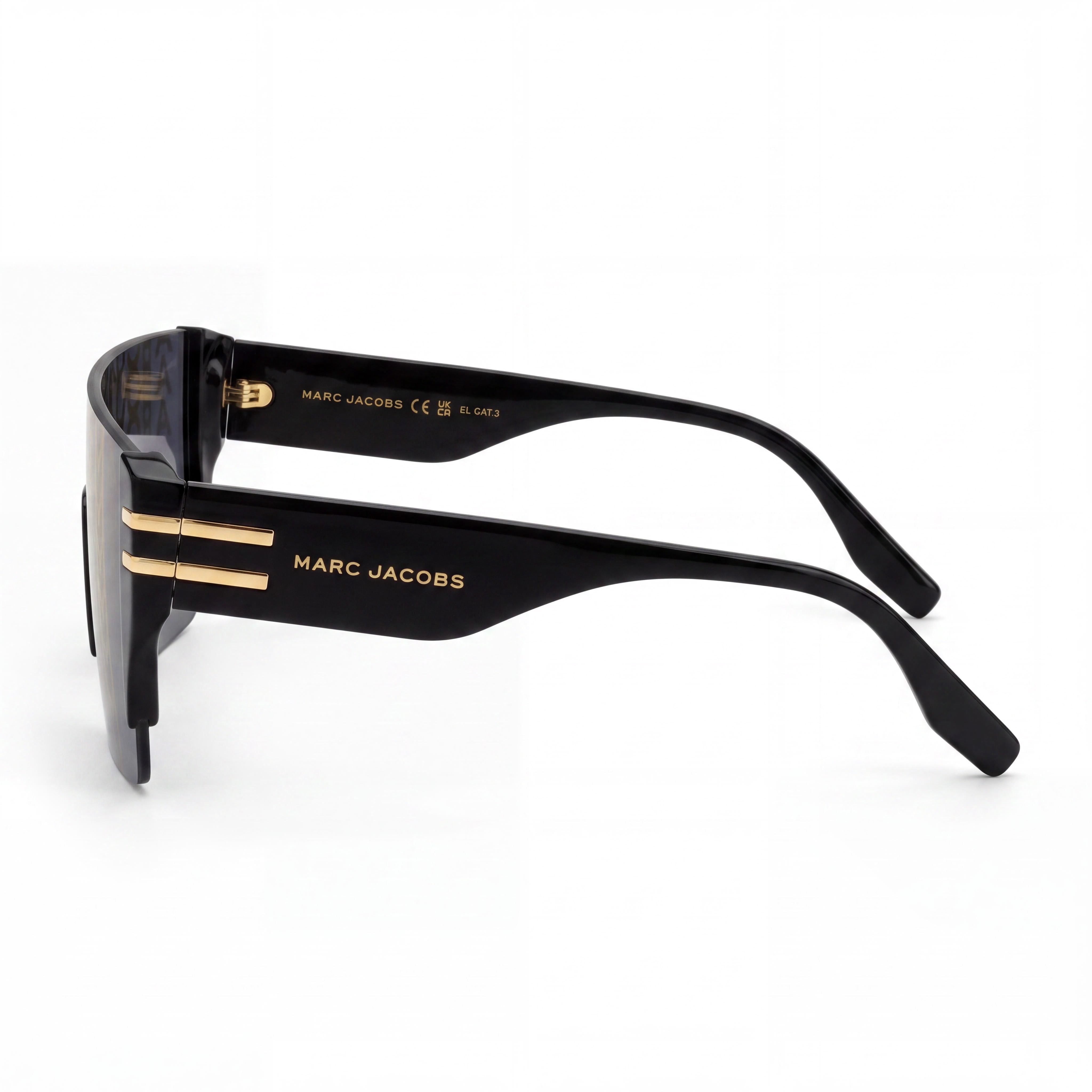 Marc Jacobs Marc 712/S Men's Gold Pattern Black/Grey Acetate Mask UV Protection Sunglasses 99-01-145, Photo 3