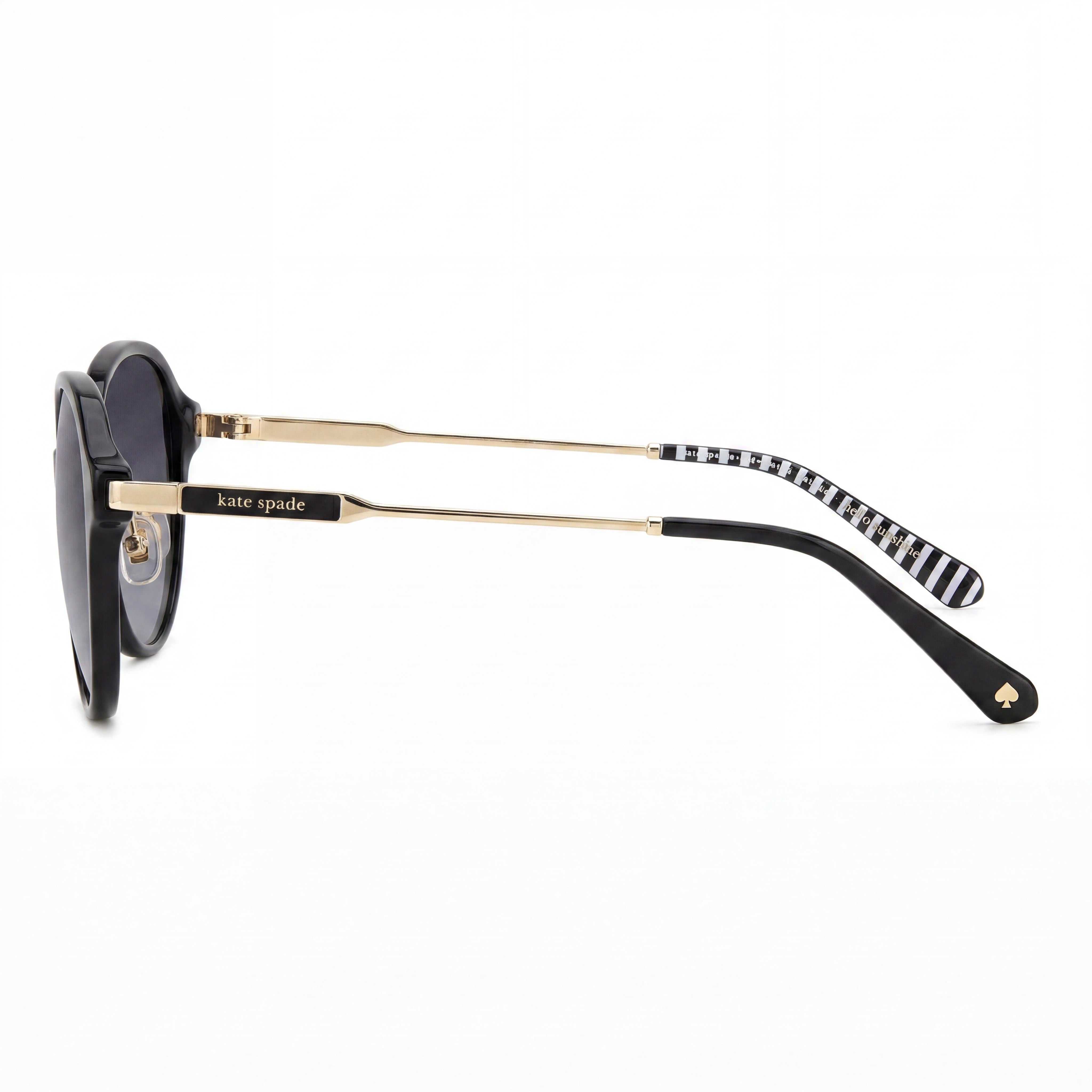 Kate Spade New York Casual Women's Black Acetate Frame Dark Grey Shaded Non-Polarized Sunglasses 56-19-140, Photo 2