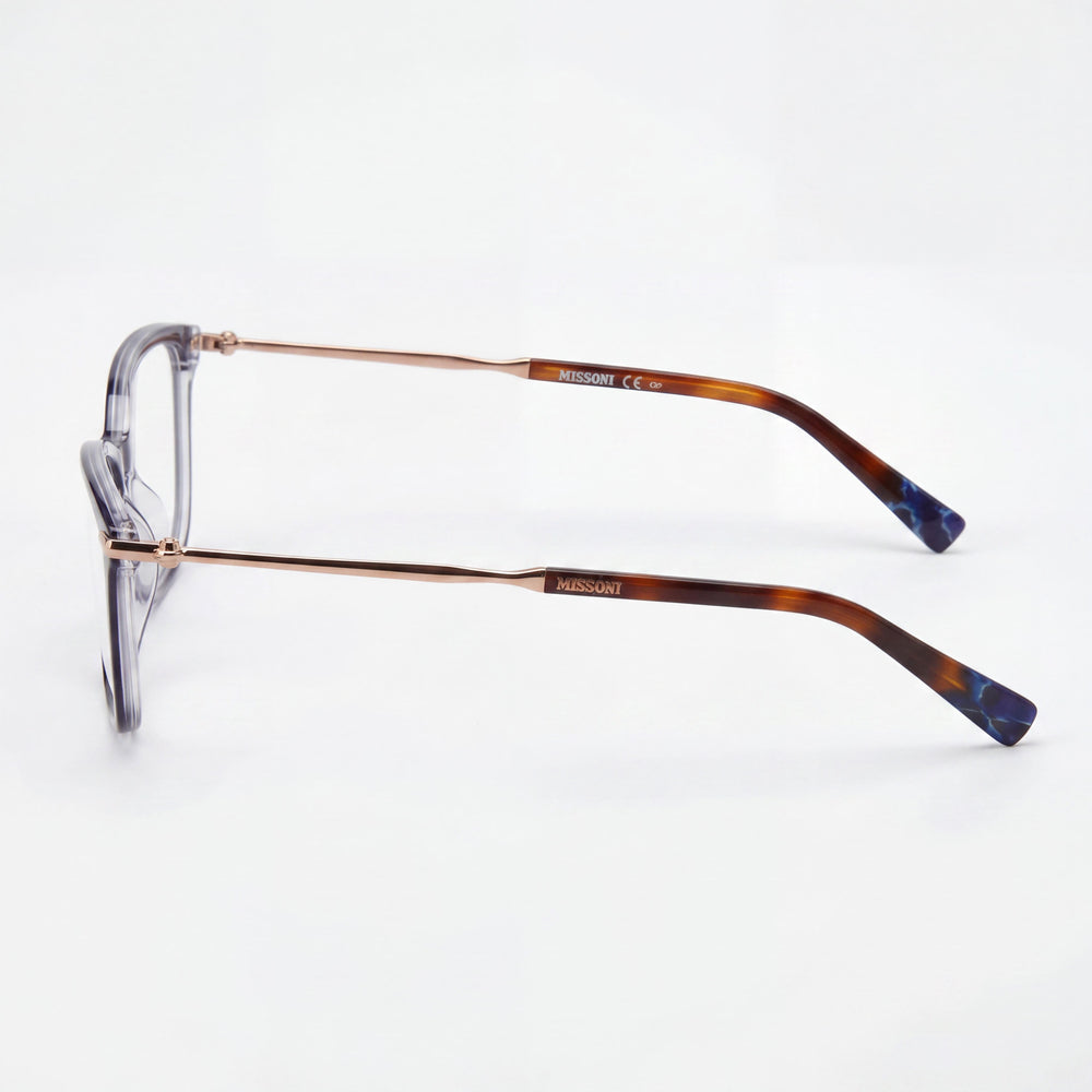 Gafas ópticas de acetato Missoni Mis 0058 para mujer con montura azul, lentes de policarbonato, 53 mm de ancho de lente