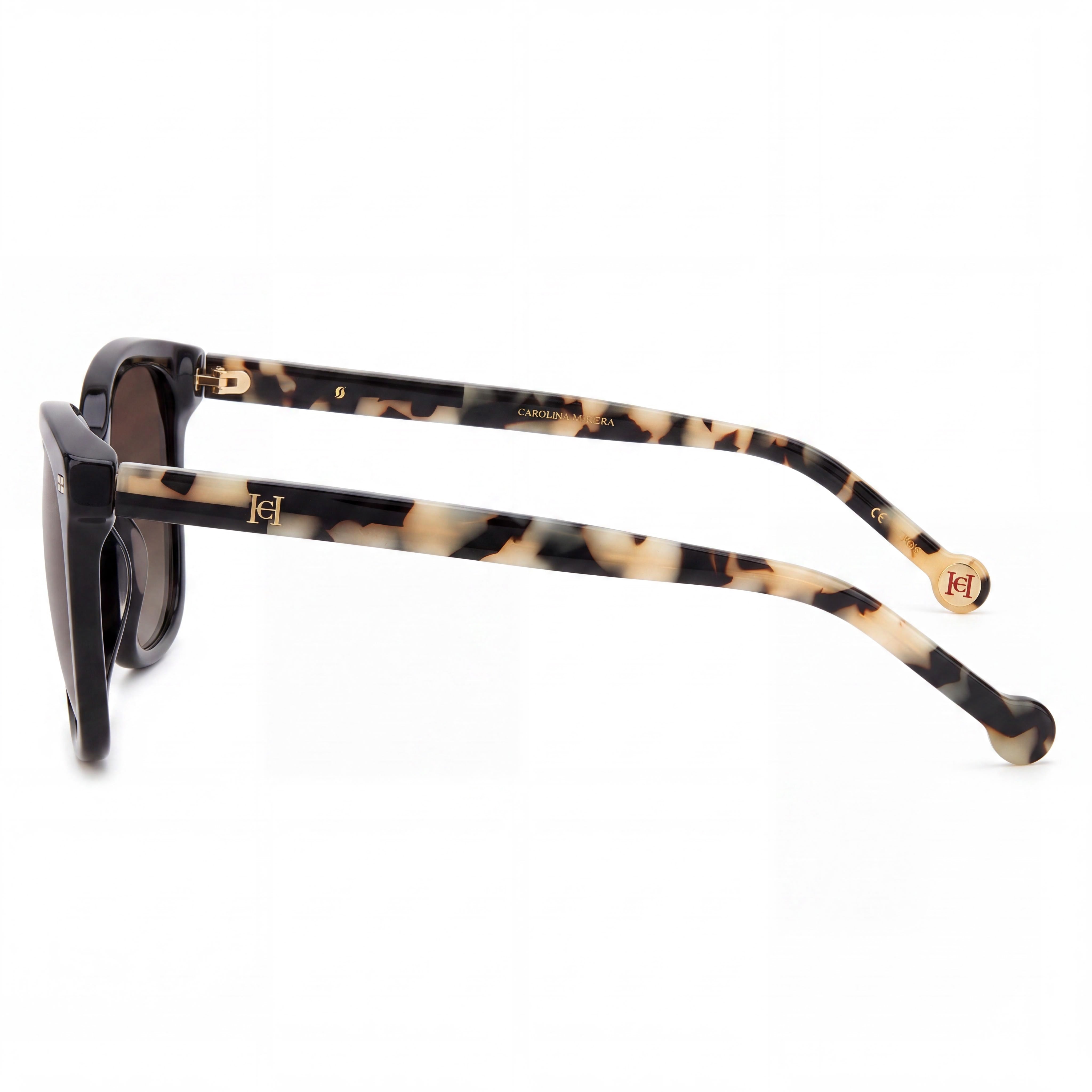 Gafas de sol Carolina Herrera para mujer, modernas, de acetato negro, estilo Habana, con protección UV degradada en marrón, no polarizadas, 54 mm, Photo 3