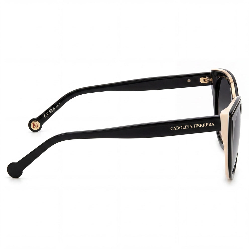 Carolina Herrera Modern Women's Plastic Black Nude Dark Grey Shaded Non-Polarized UV Protection Sunglasses 56-17-145