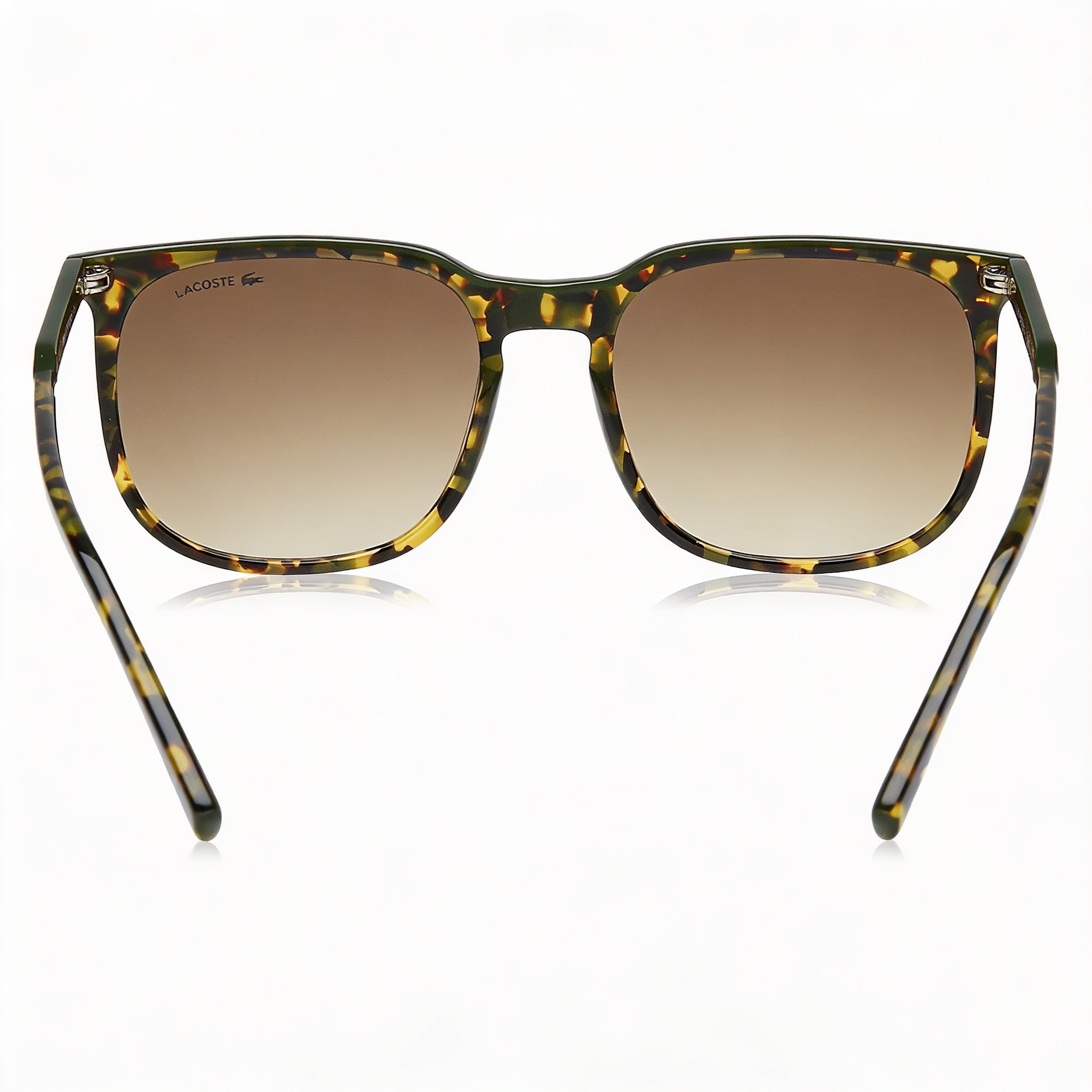 Gafas de sol unisex Lacoste La Stripes & Piping con montura de acero de aleación verde habano oscuro y protección UV de 54 mm, Photo 4
