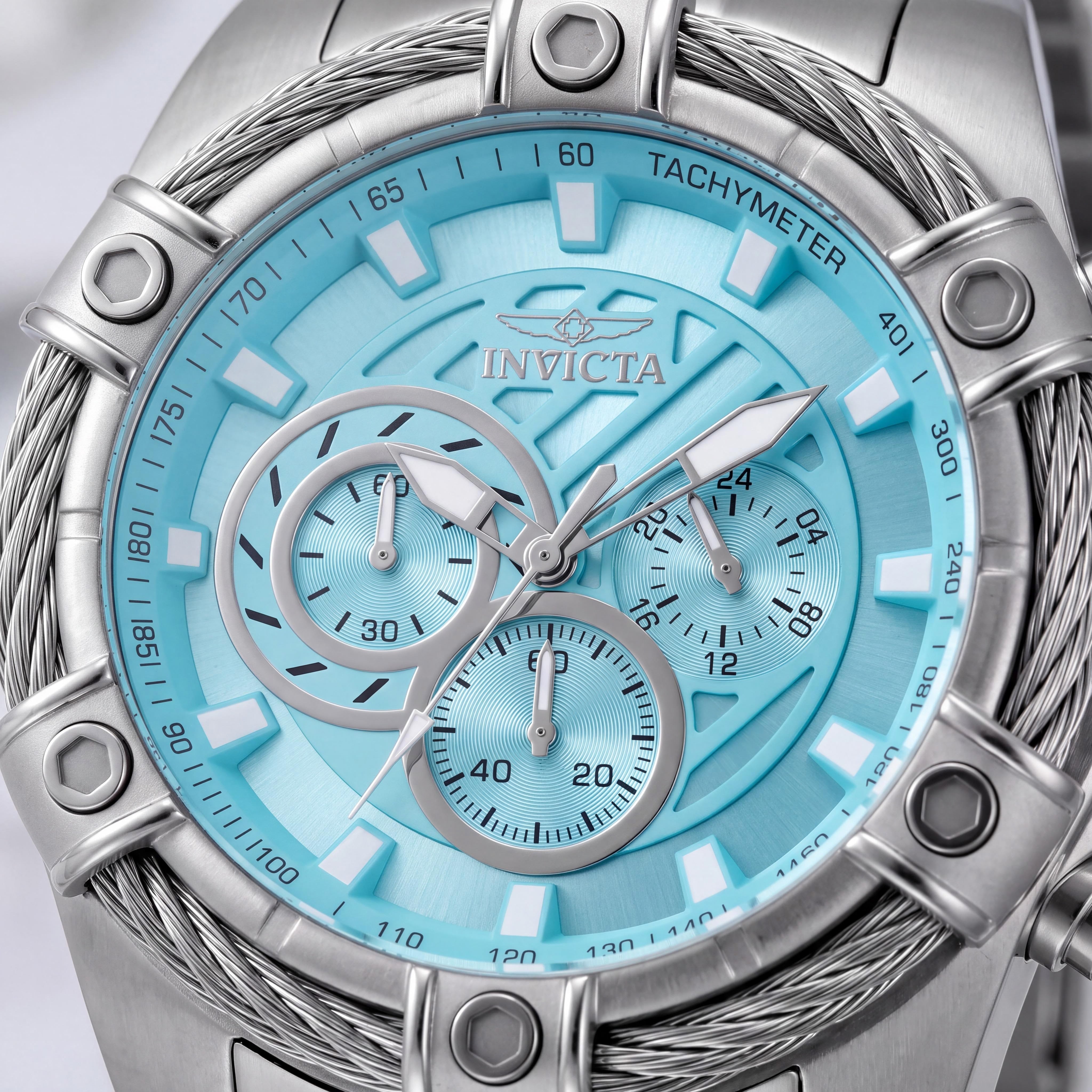 Invicta Bolt 48865 Reloj de cuarzo para hombre, de acero inoxidable, esfera azul, 52 mm, Photo 2