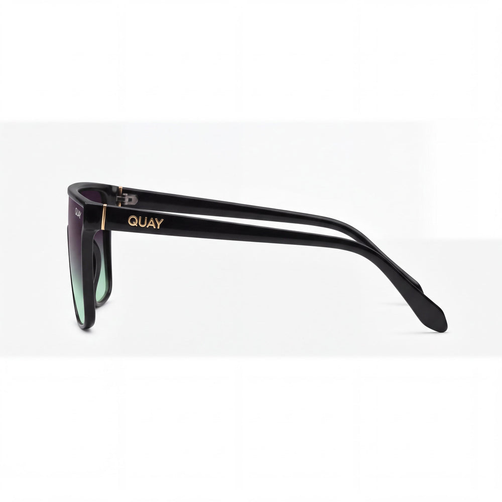 QUAY AUSTRALIA Lentes de sol Nightfall para mujer con armazón inyectado, degradado de negro a menta, 100% protección UV, 141 mm