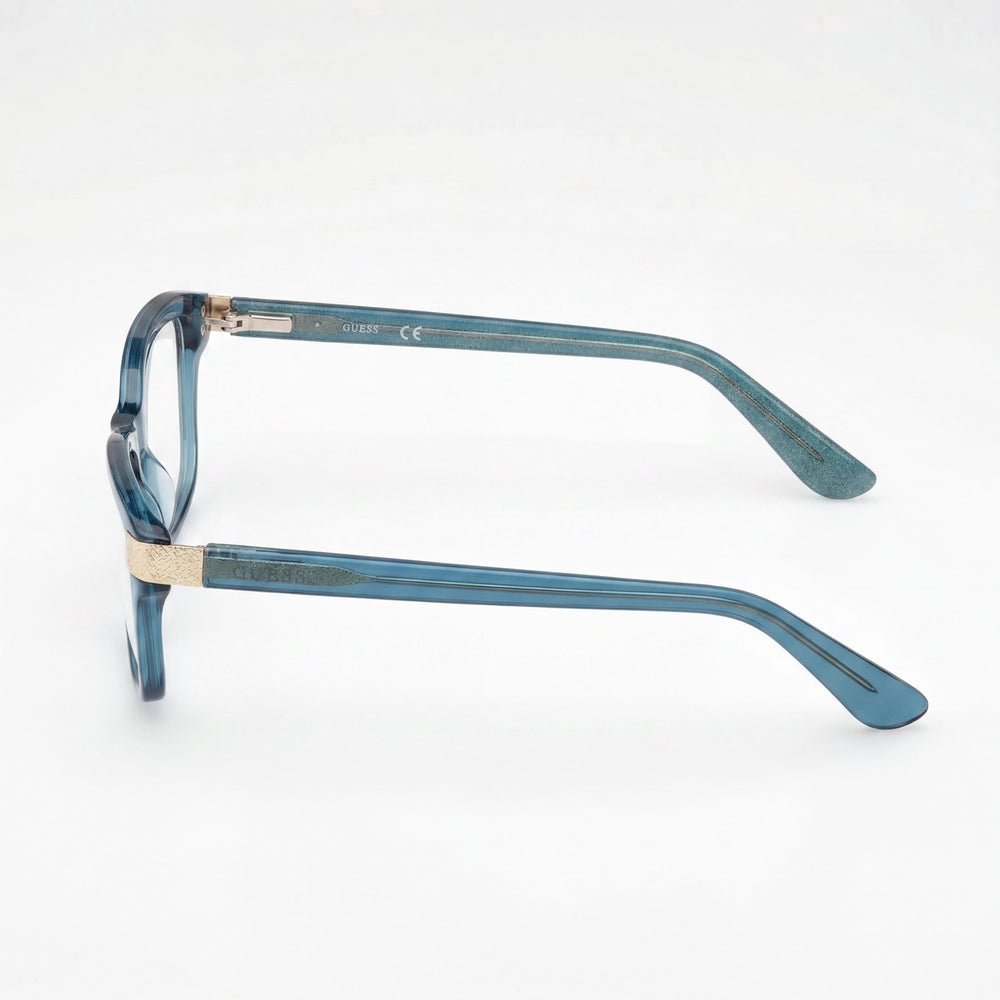 Guess Women's Modern Plastic Frame Eyeglasses in Bright Turquoise with Clear Lenses 54-16-140
