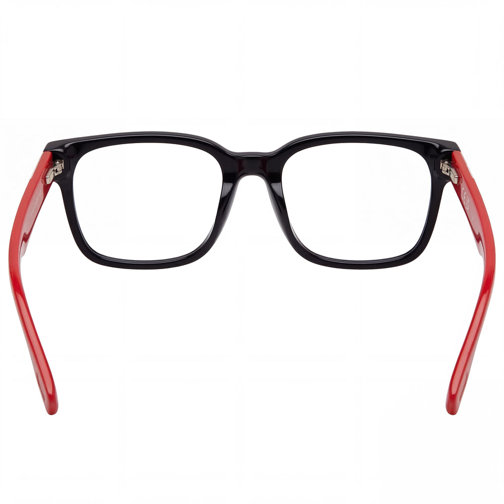 Gafas clásicas unisex FILA con montura cuadrada de acetato de celulosa azul oscuro, 53 mm de ancho de lente