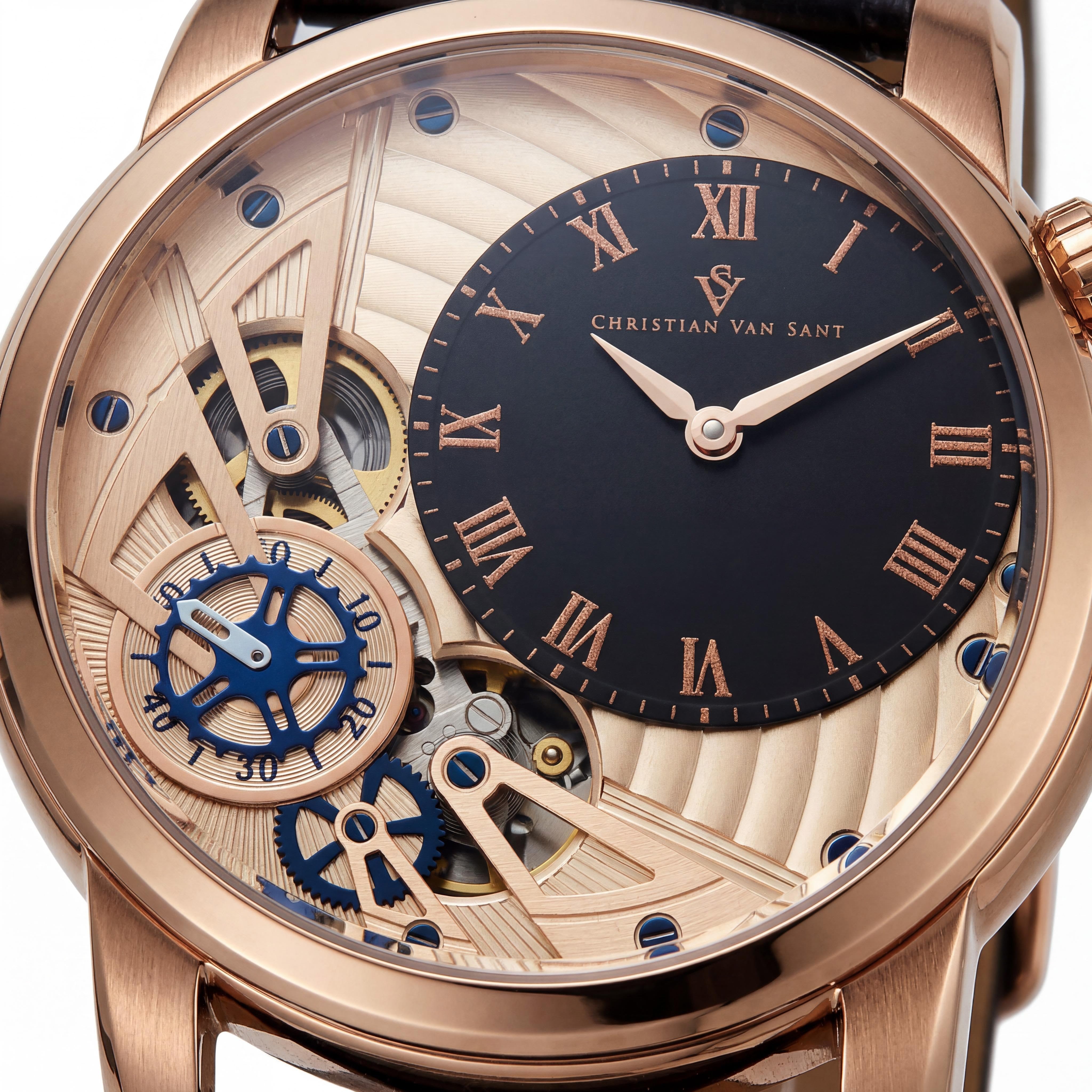 Christian Van Sant CV1546 Quartz Movement Men's Pink Case Watch with Rose Gold Dial, Water Resistant, Mineral Crystal, Photo 2