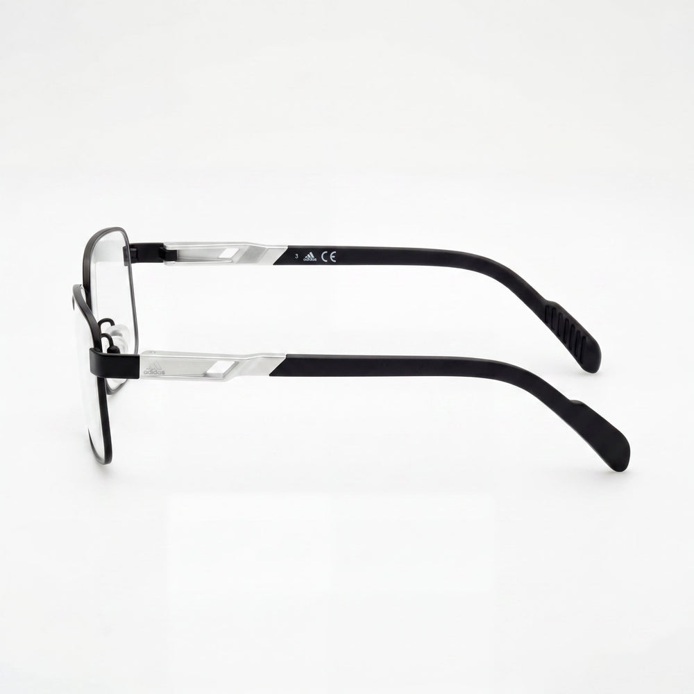 Adidas Sp5025 Men's Matte Black Metal Frame with Clear Polycarbonate Lenses Eyewear 55mm